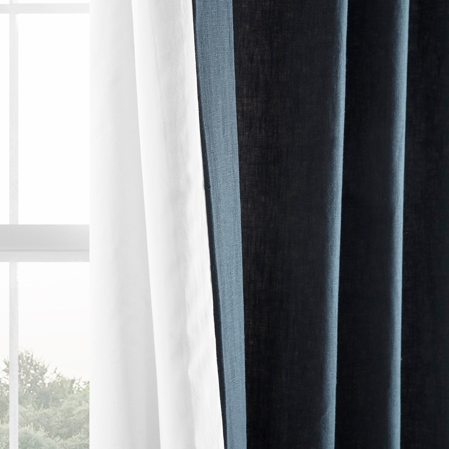 Exclusive Fabrics French Linen Room Darkening Curtains Panel - Elegant luxurious Drapes (1 Panel)