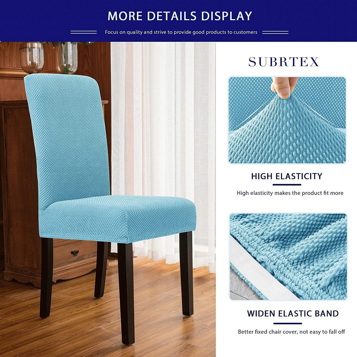 Subrtex 4 PCS Stretch Dining Chair Slipcover Textured Grain Cover