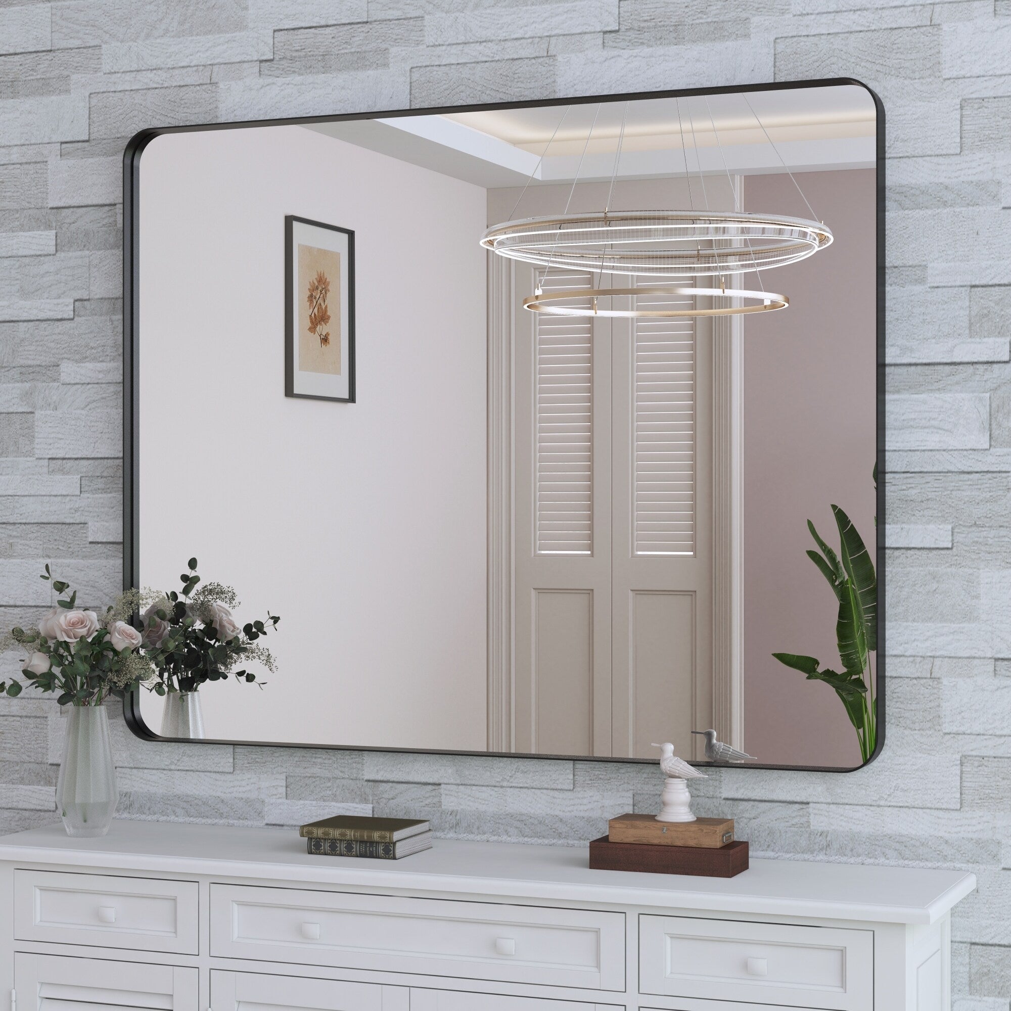 Framed Wall Mounted Bathroom Vanity Mirror