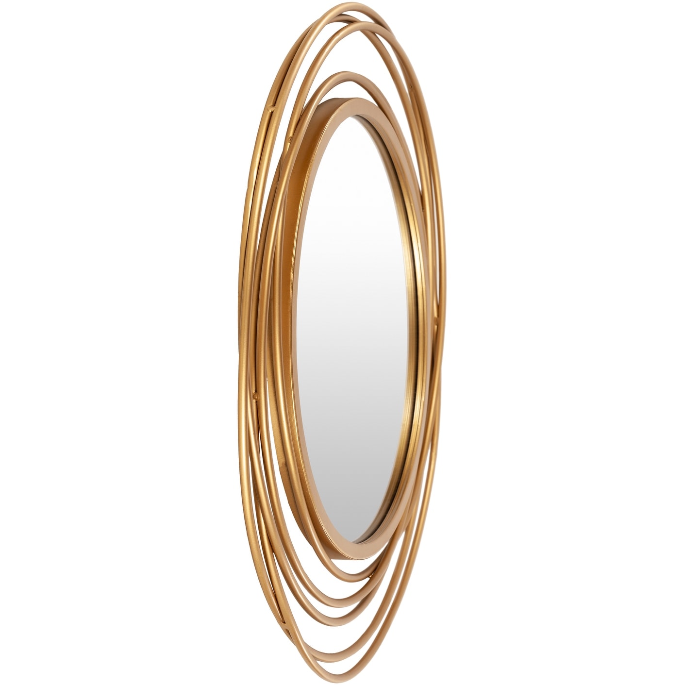 Livabliss Kindra Modern Circles Golden Round Mirror