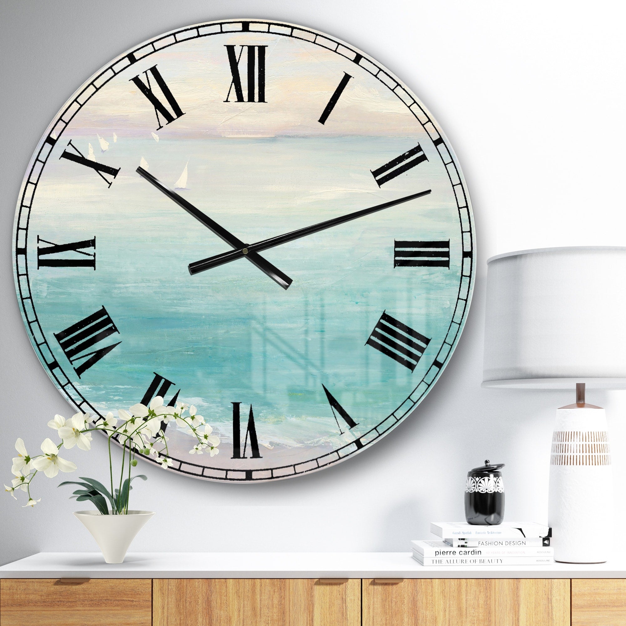 Designart 'From the Shore' Traditional Large Wall CLock