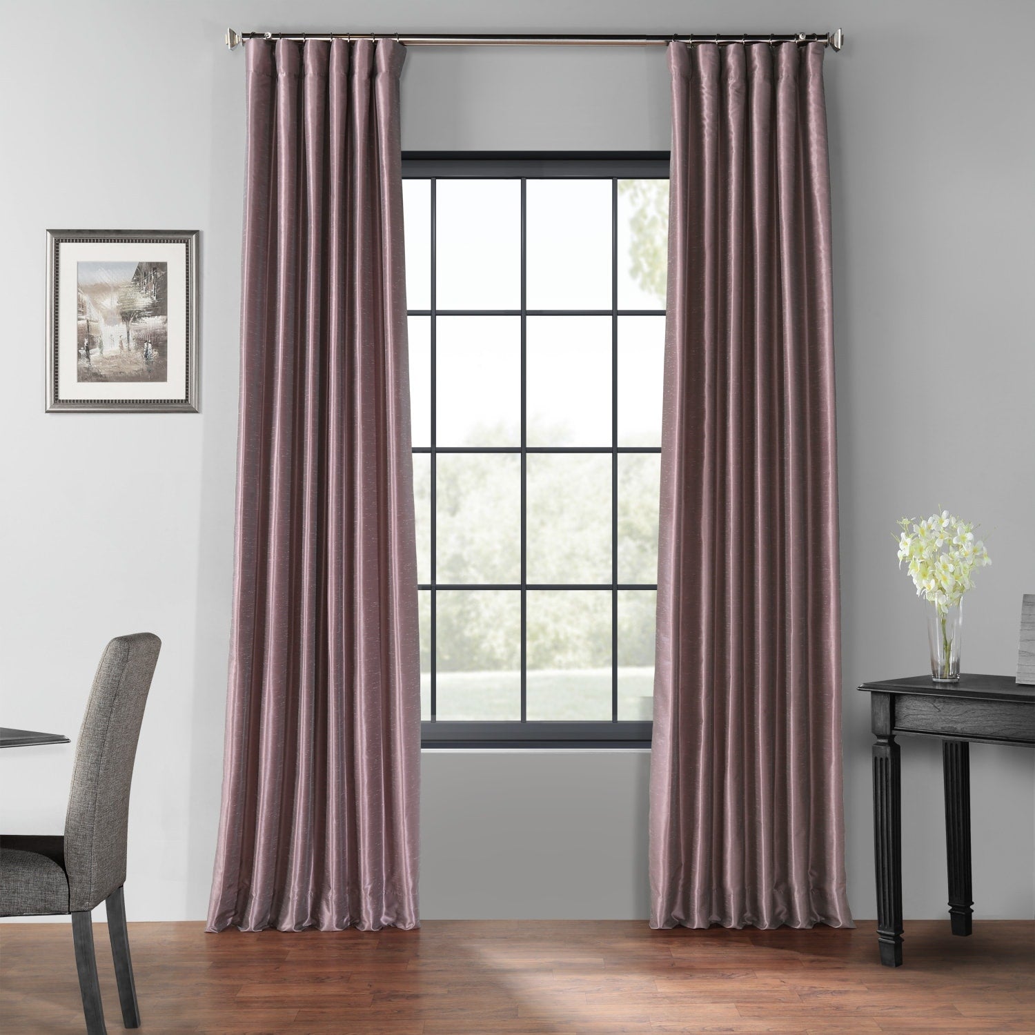 Exclusive Fabrics Textured Faux Dupioni Silk Thermal Blackout Curtains (1 Panel)