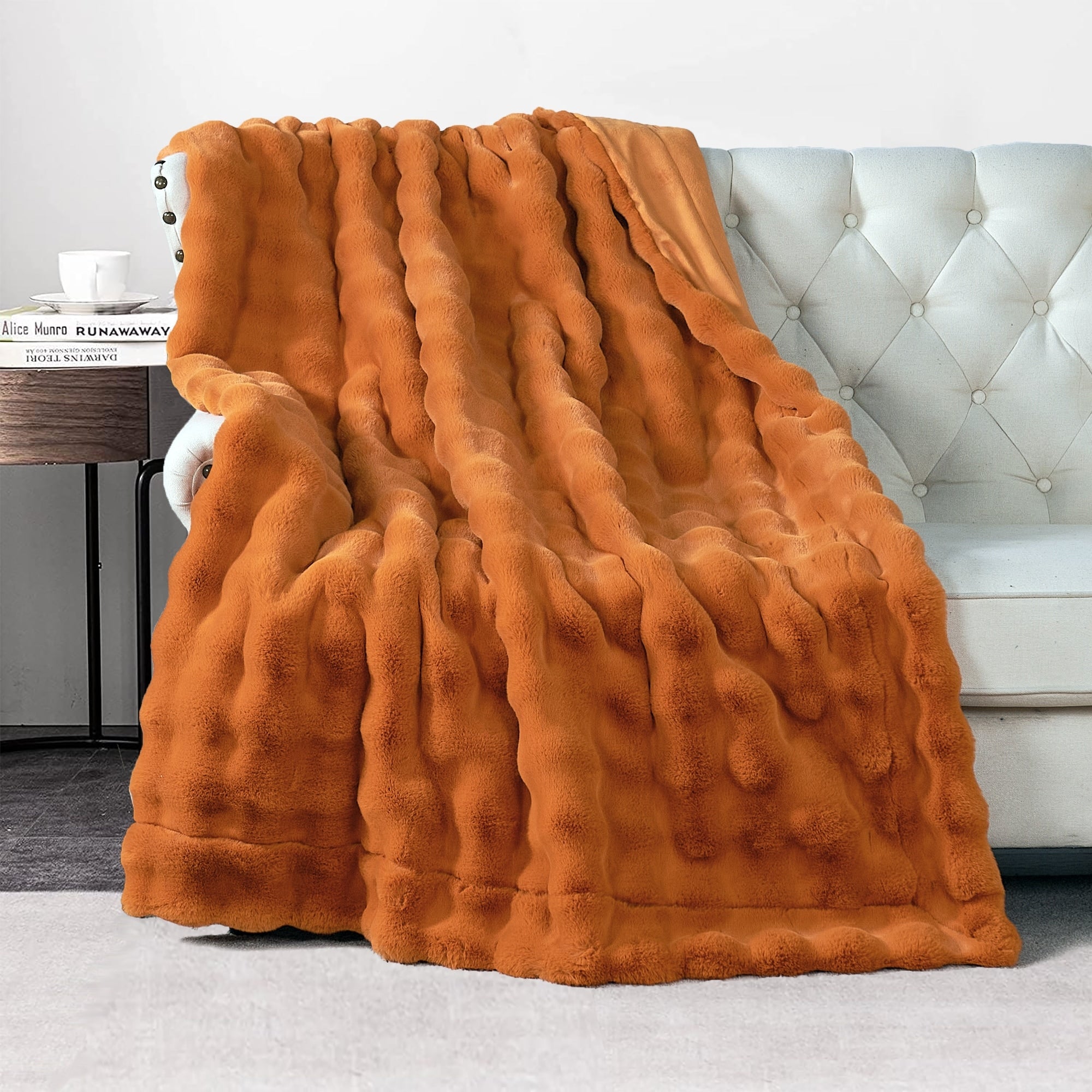 Home Soft Things Bubble Textured FauxFur Throw Cozy Soft Blankets