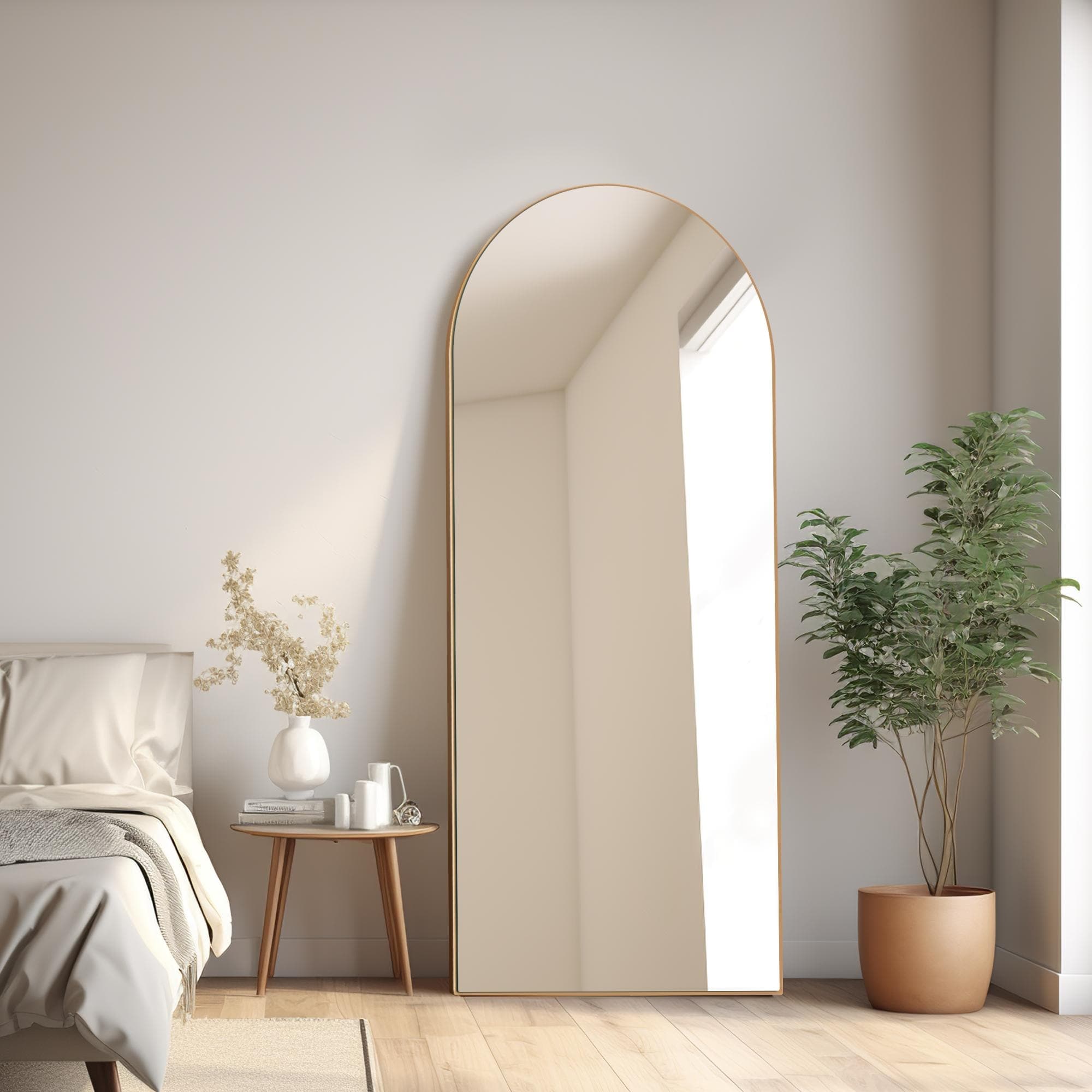 Dovelina Arched Full Length Floor Wall Mirror Standing Mirror