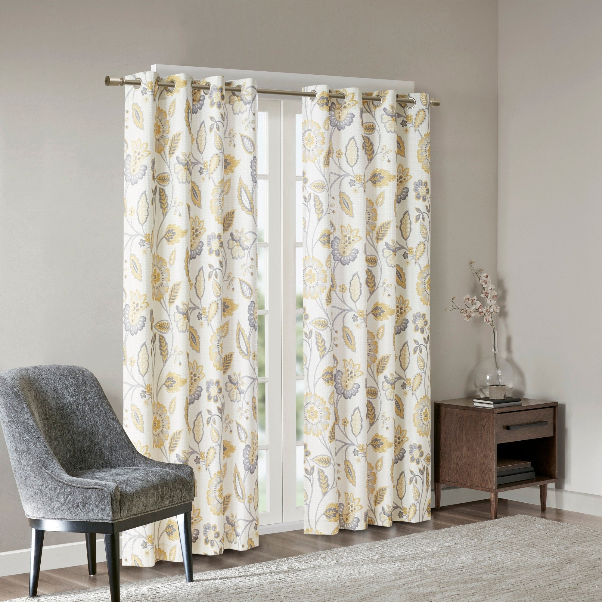 Jacquard Printed Room Darkening Curtain Panel