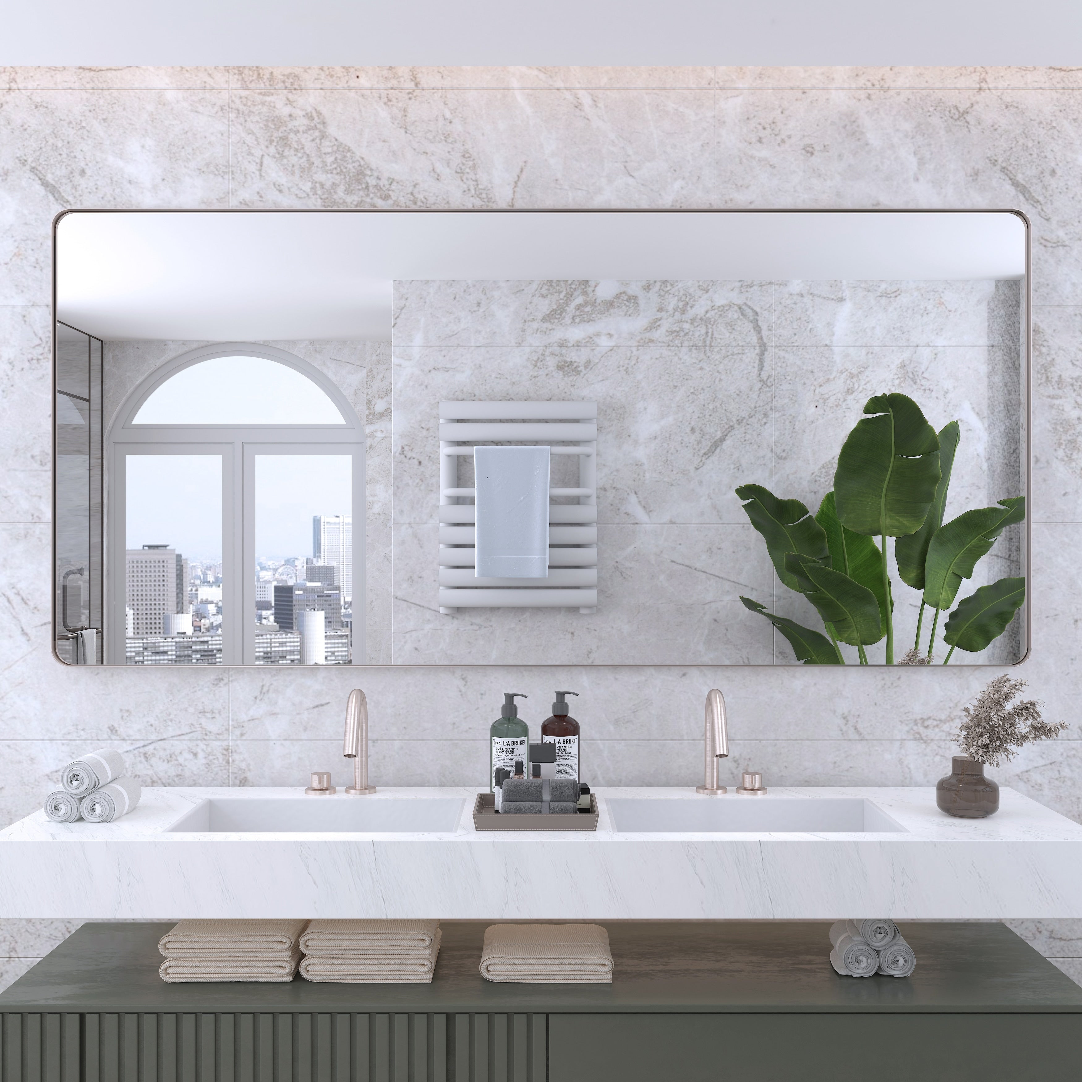 Framed Wall Mounted Bathroom Vanity Mirror