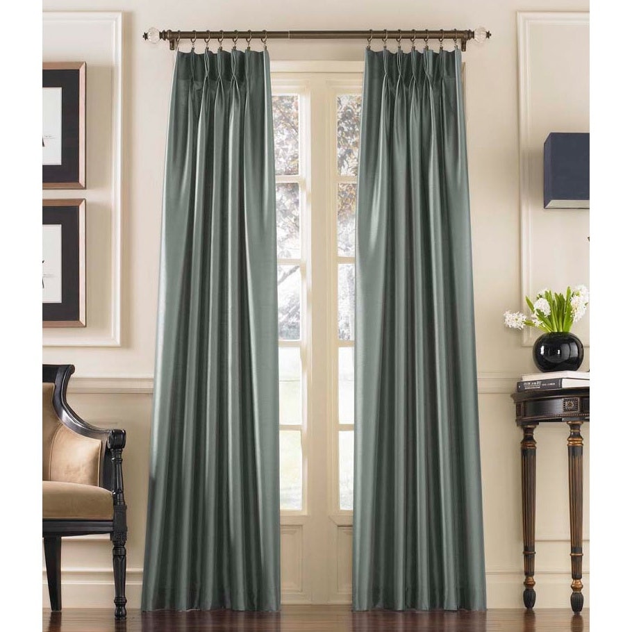 Marquee Faux Silk Pinch-pleat Solid Single Curtain Panel