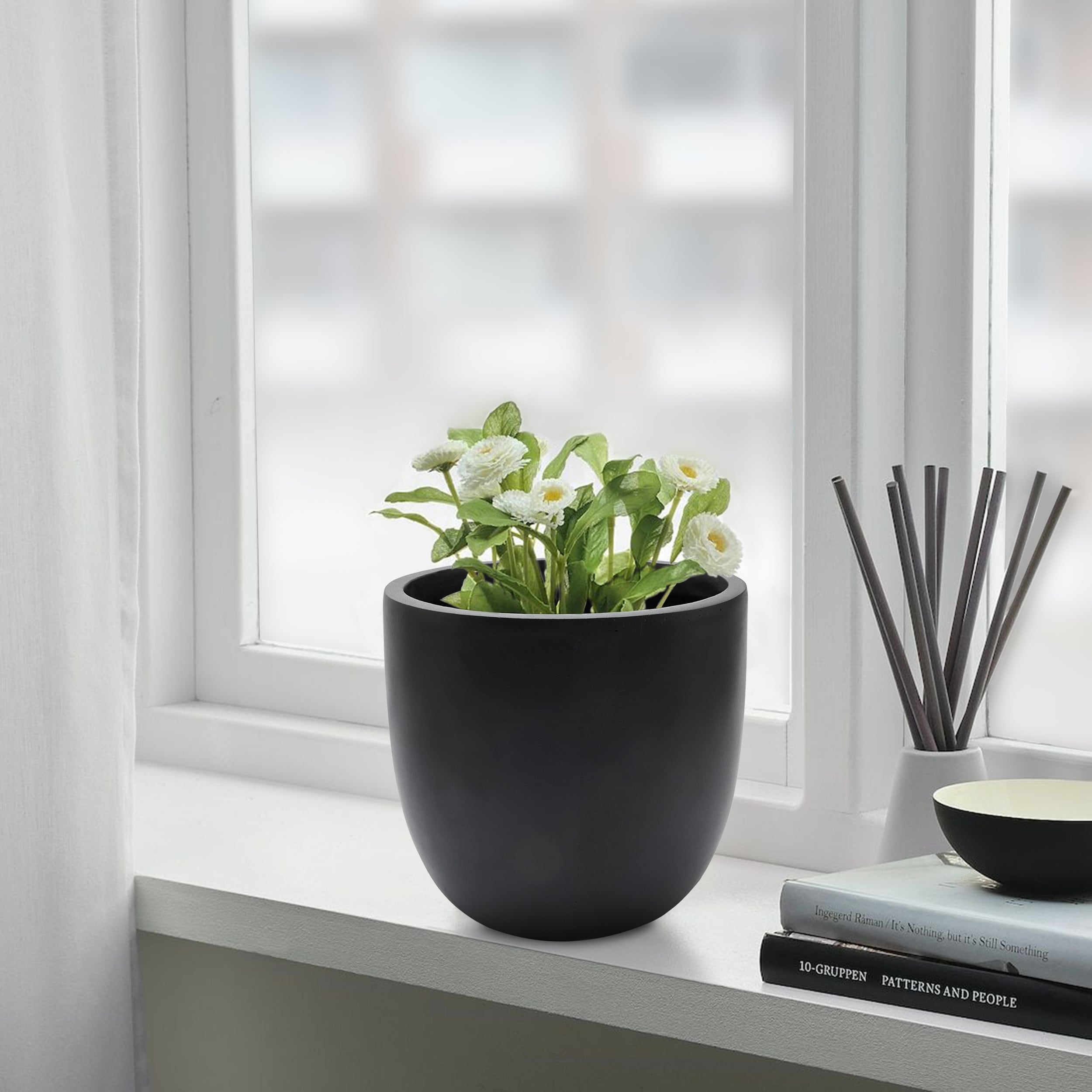 Tapered Round MgO Planter, Indoor and Outdoor