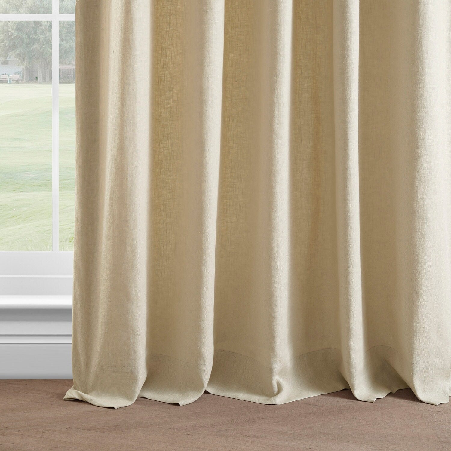 Exclusive Fabrics French Linen Room Darkening Curtains Panel - Elegant luxurious Drapes (1 Panel)