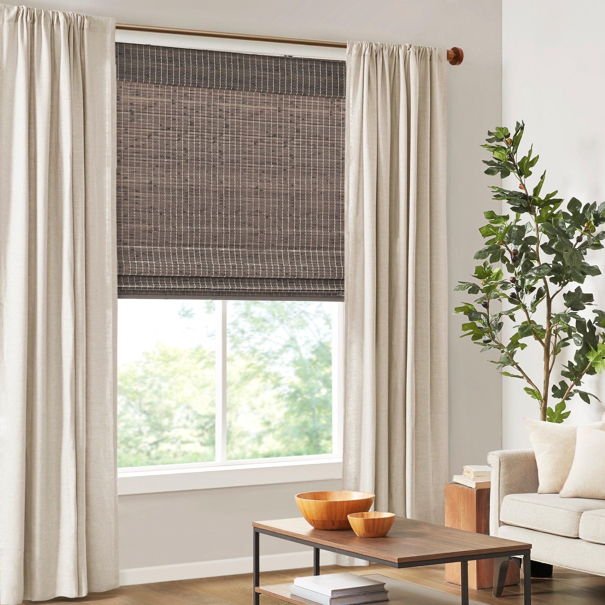 Madison Park Lyndon Bamboo Light Filtering Roman Shade