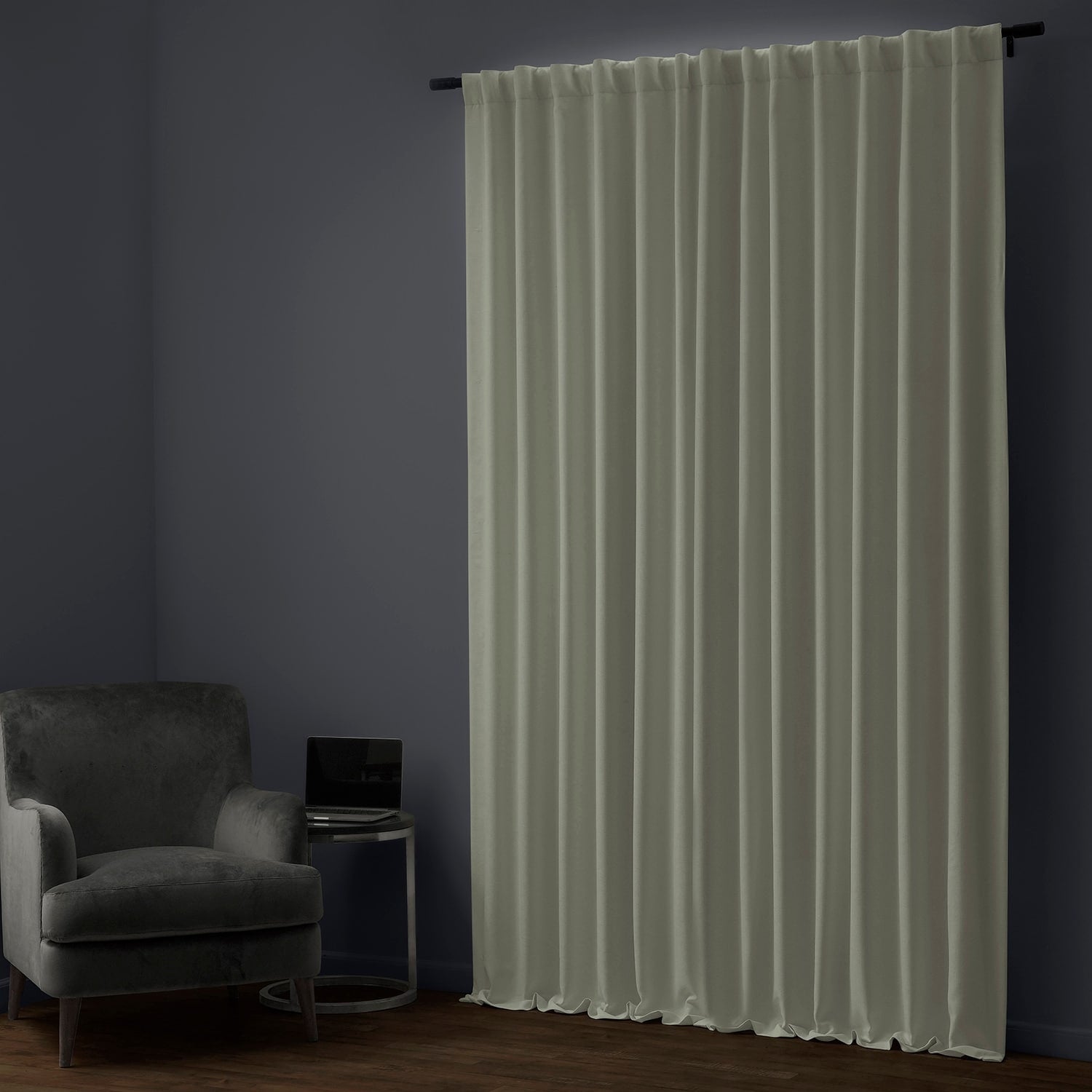 Exclusive Fabrics Faux Linen 100% Blackout Curtains Heat and Light Blocking - (1 Panel)