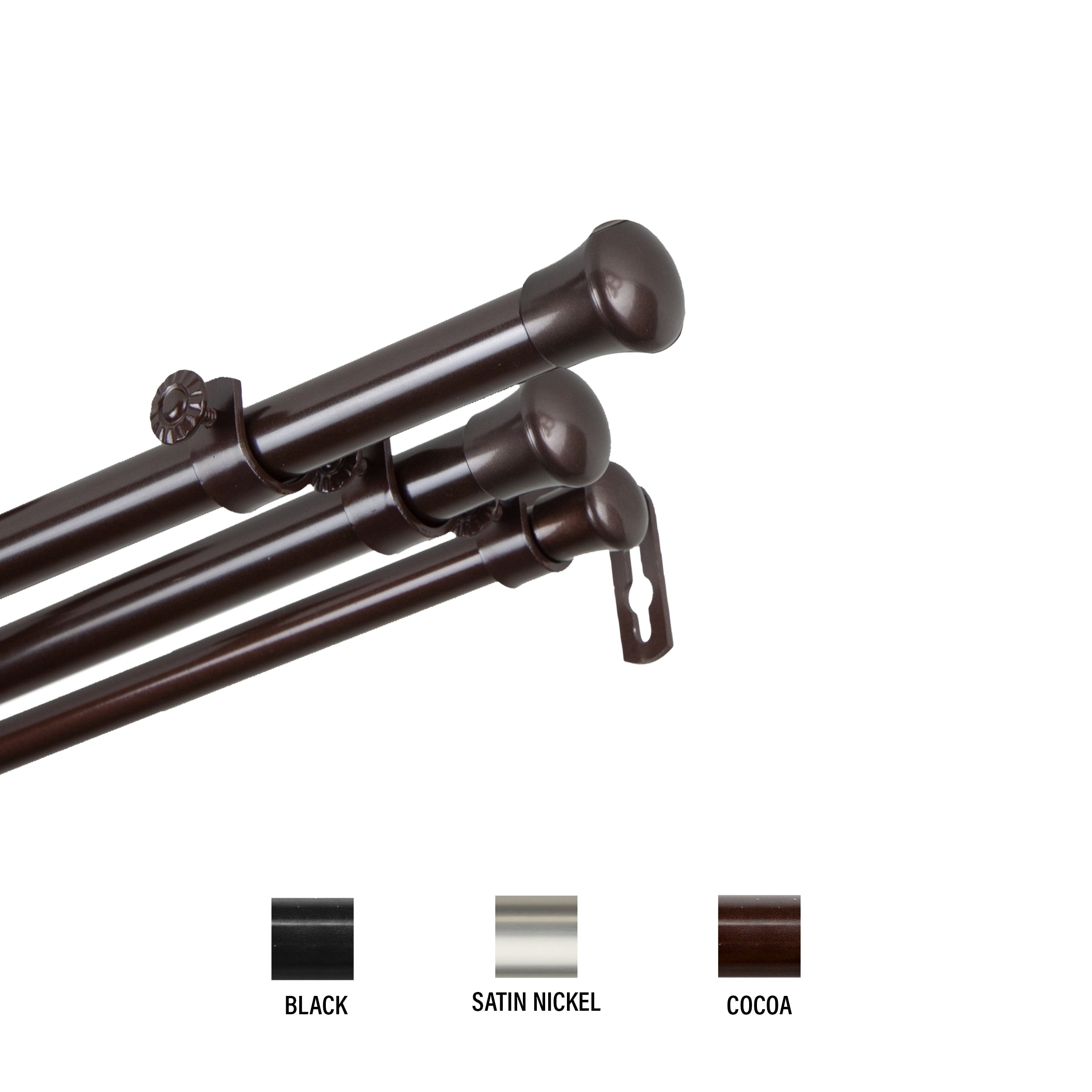 InStyleDesign End Cap 13/16 Triple Curtain Rod