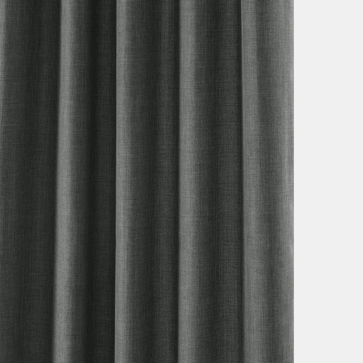 Exclusive Fabrics Italian Faux Linen Room Darkening Curtains for Bedroom & Living Room Curtains - Single Panel Window Curtains