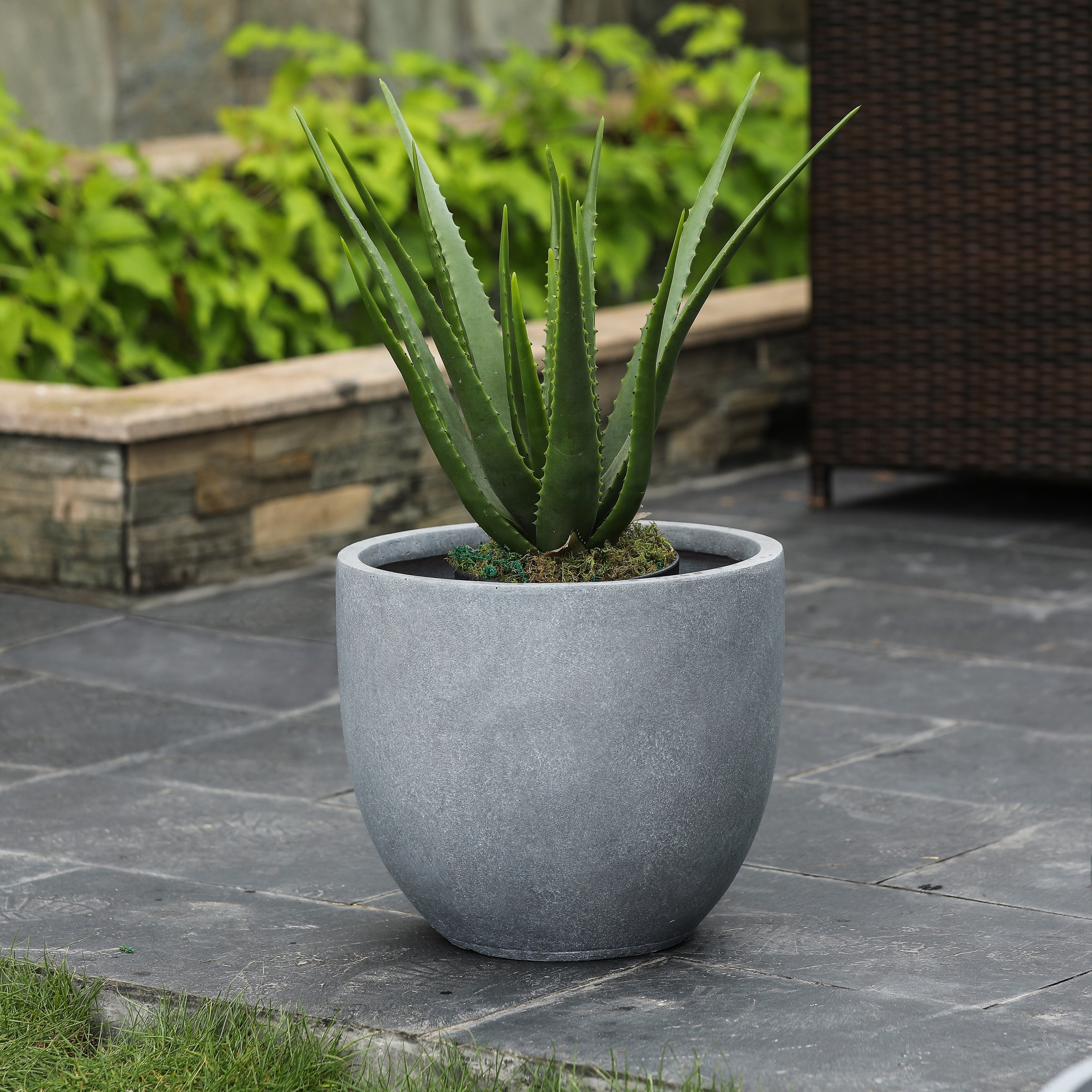 Tapered Round MgO Planter, Indoor and Outdoor