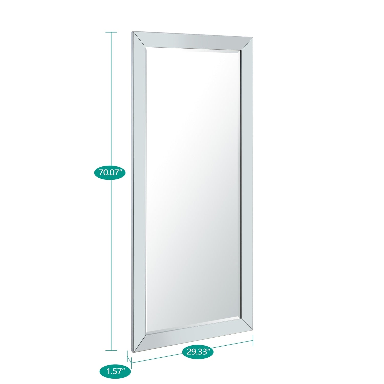 Tall Beaded Full-Length Mirror - Oversized Full Body Mirror, Free Standing or Wall Mounted