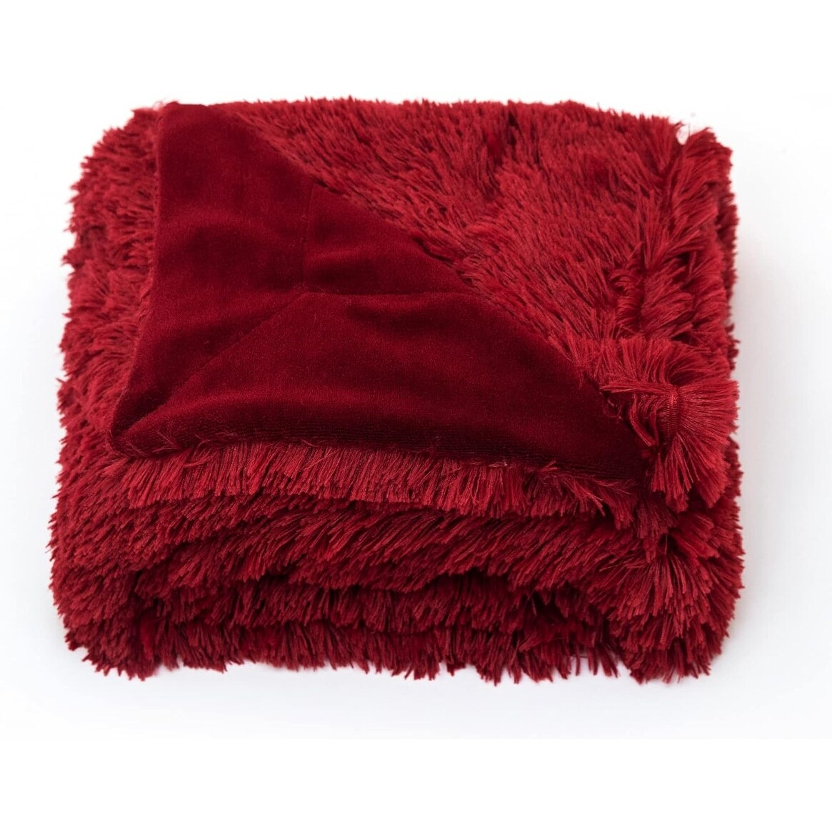 Cheer Collection Reversible Faux Fur Accent Throw Blanket