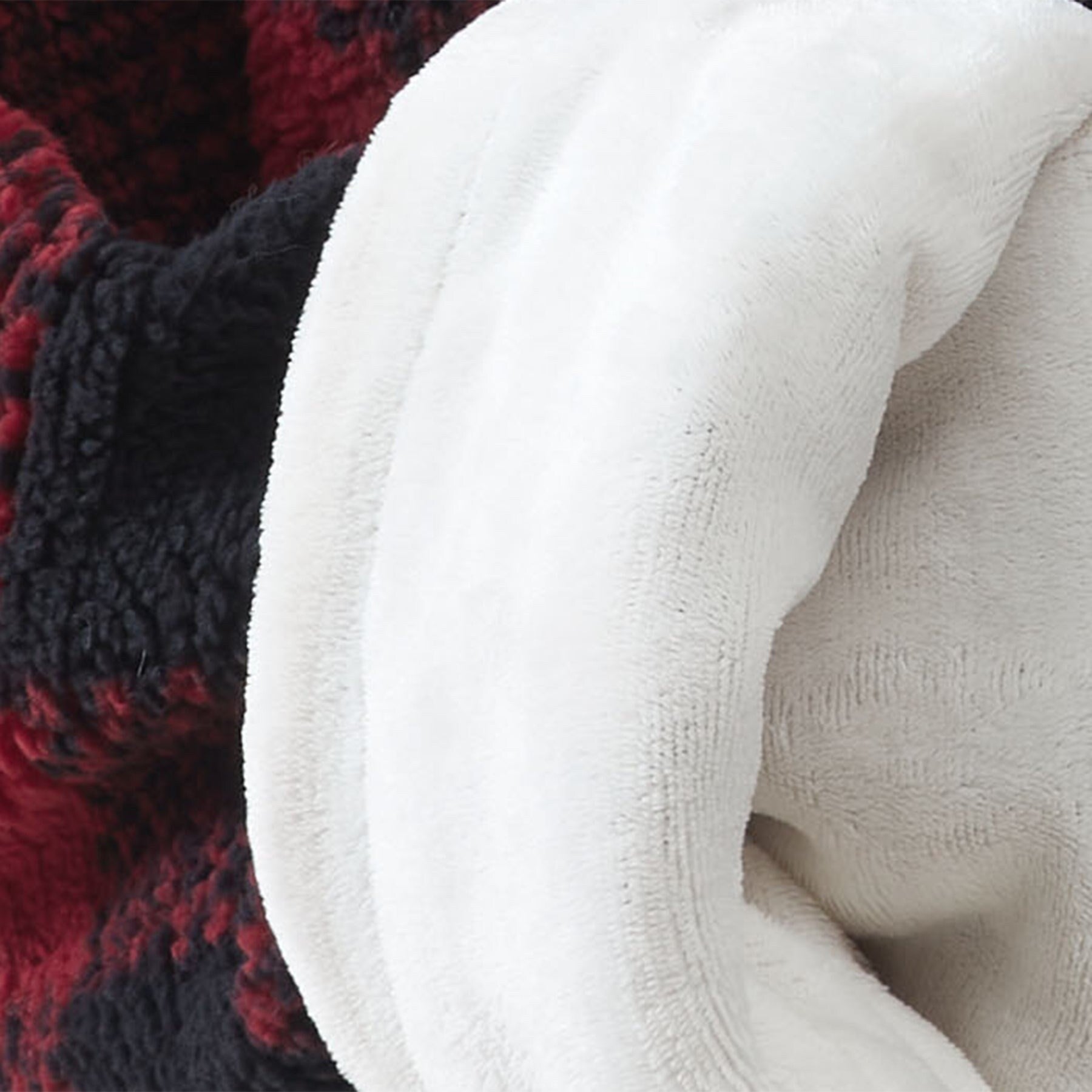 Oversized Super Soft Sherpa and Flannel Wearable Throw Blanket Hoodie