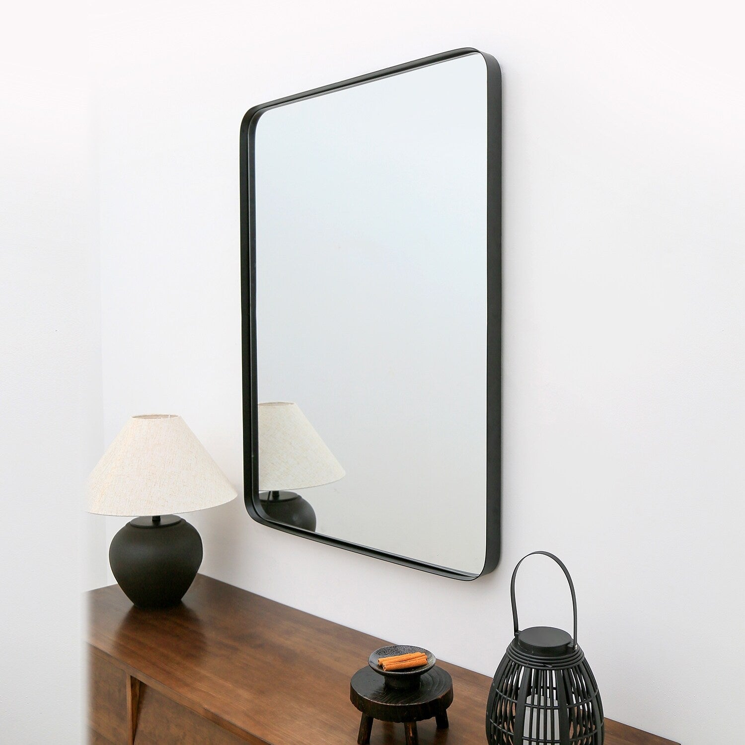 STAR Black Rectangular Wall and Bathroom Mirror - 24x36 Inches