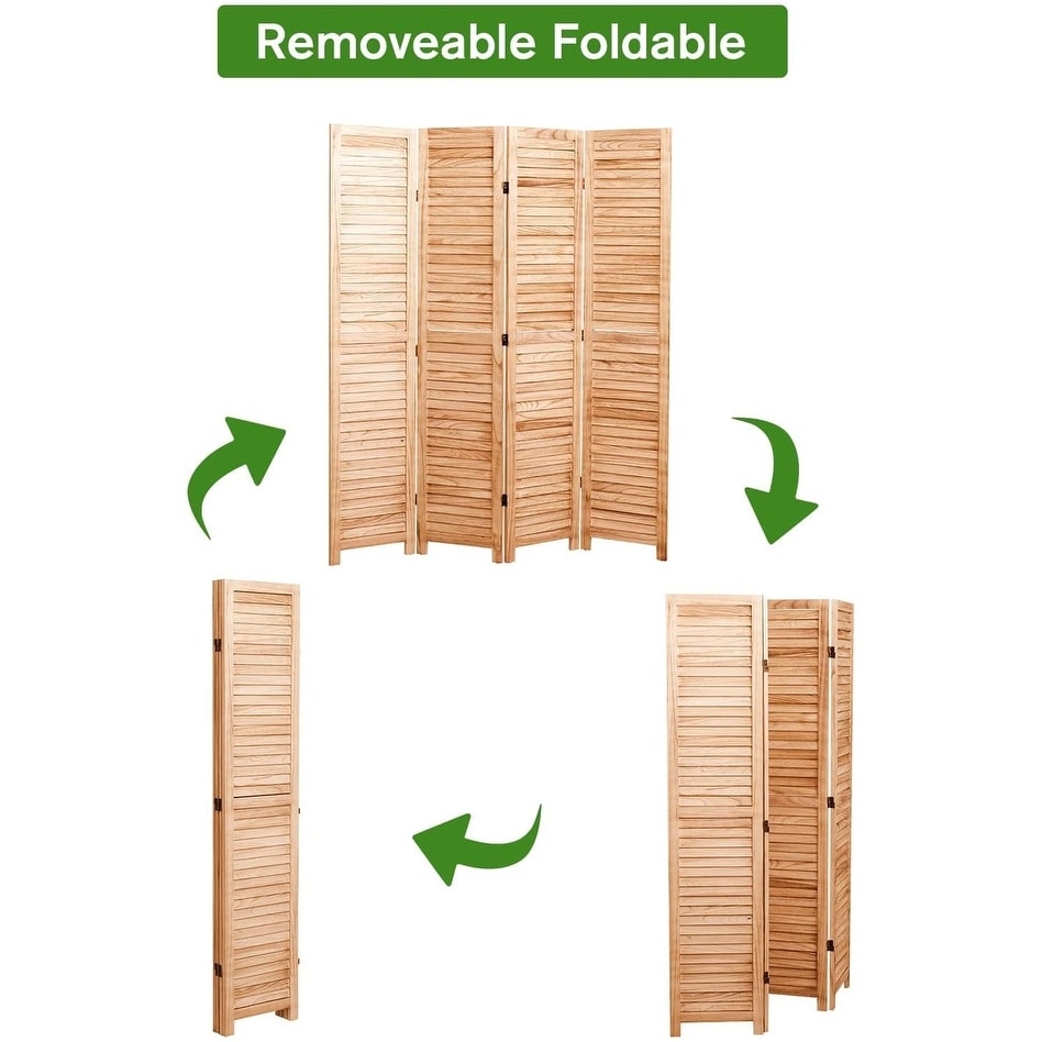 65'' H Solid Wood Folding Room Divider