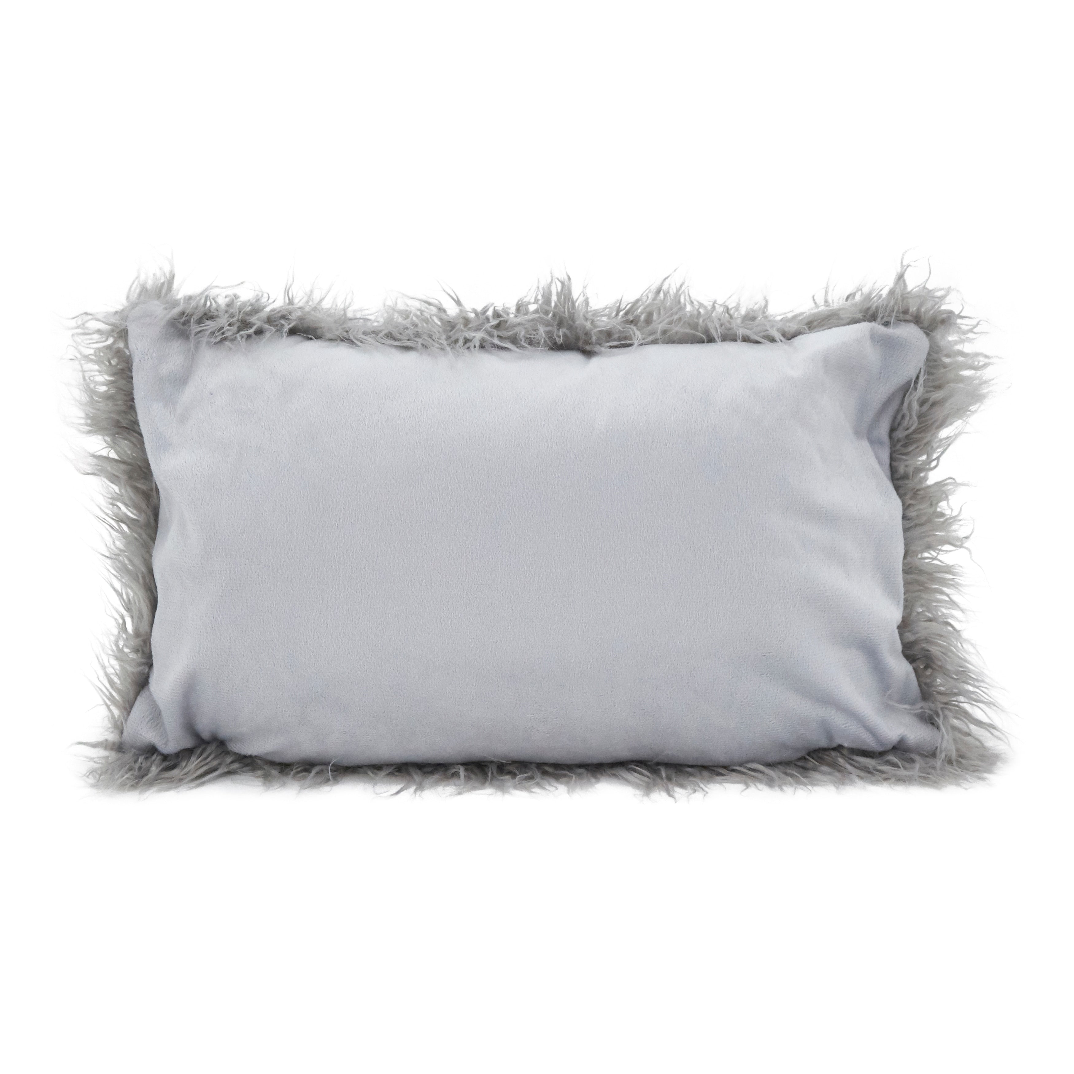 Mongolian Shaggy Faux Fur Throw Pillow