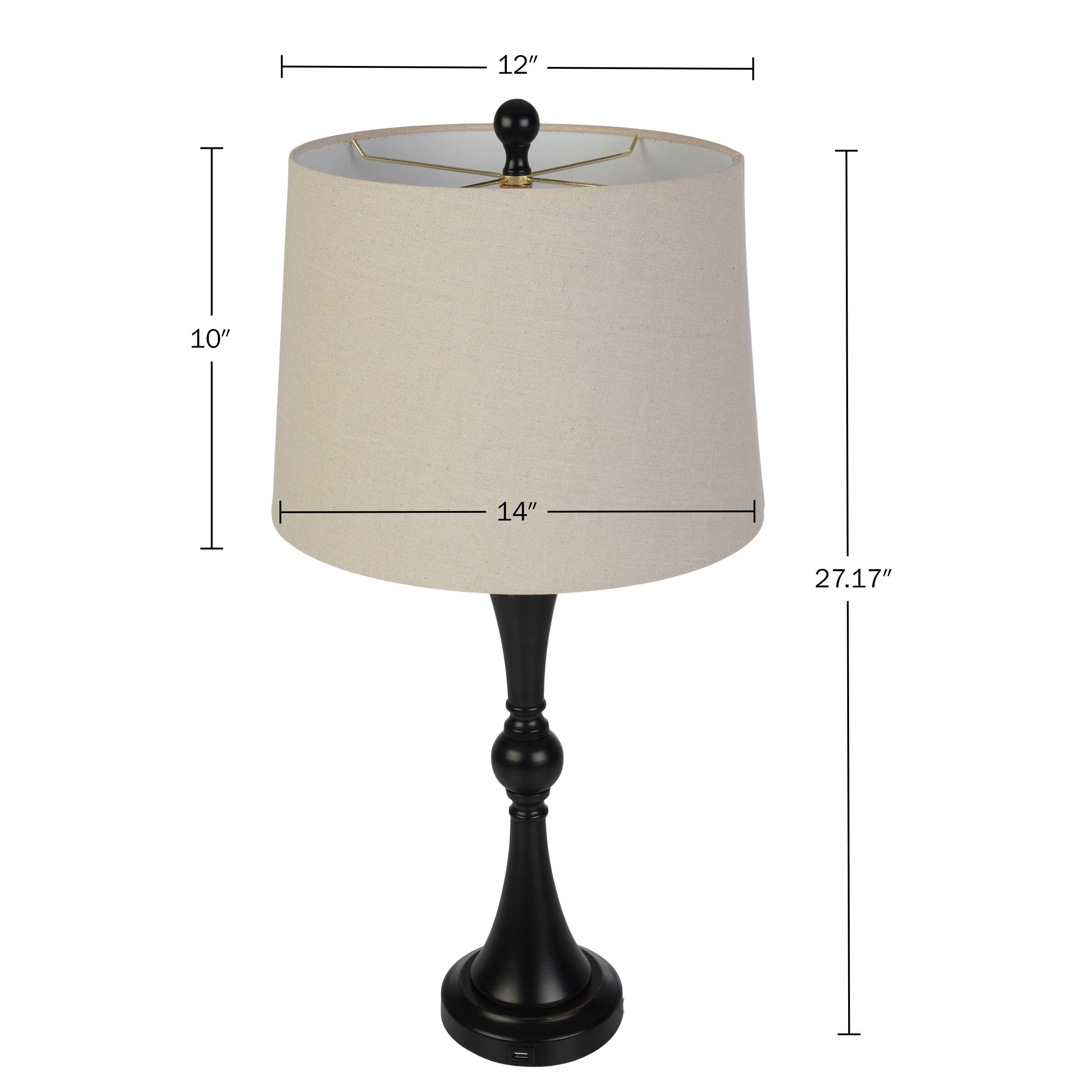 Lavish Home Table Lamps Set with USB Ports