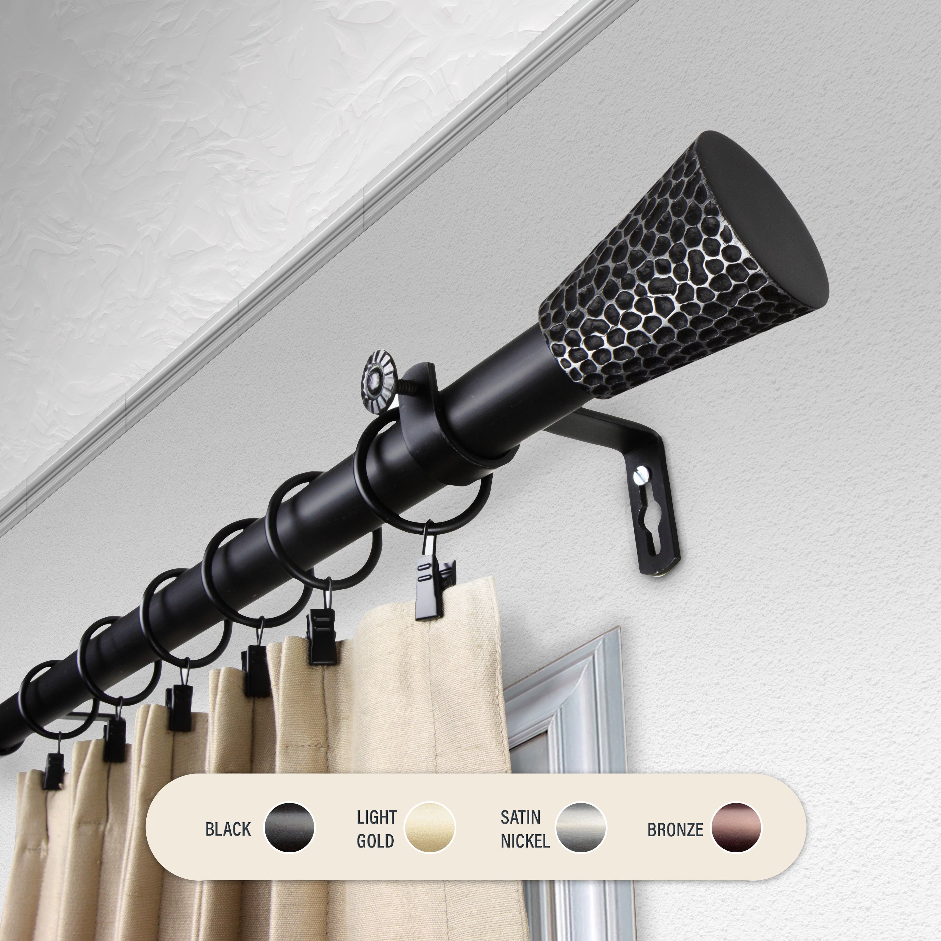 InStyleDesign Emil 1 inch Diameter Adjustable Curtain Rod