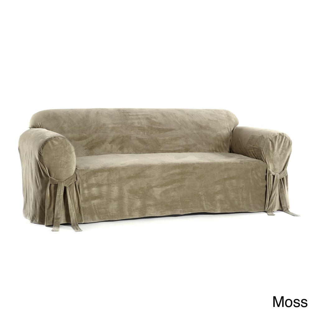 Classic Slipcovers Microfiber Velvet Sofa Slipcover