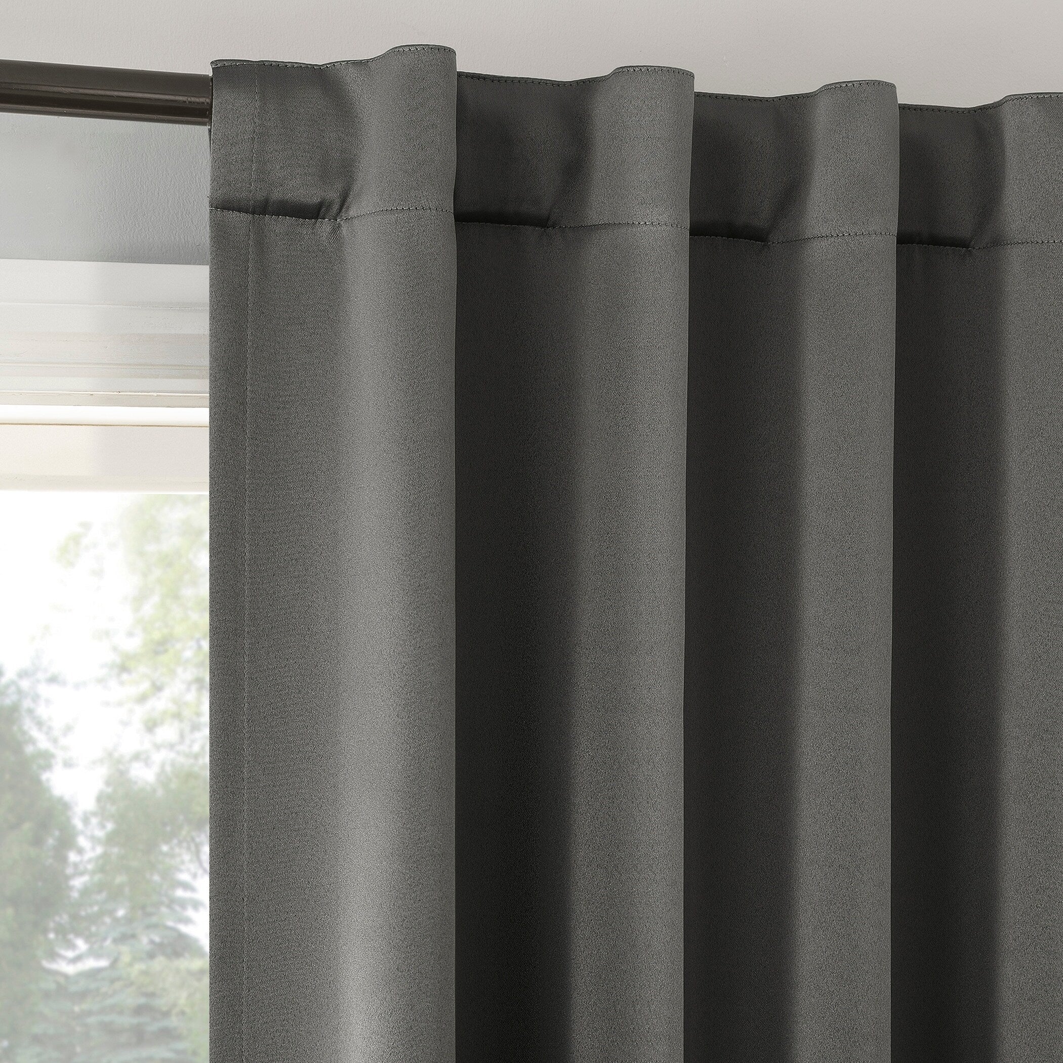 Sun Zero Aria 2-pack Magnetic Closure Theater Grade Total Blackout Back Tab 2-Piece Curtain Panel Pair