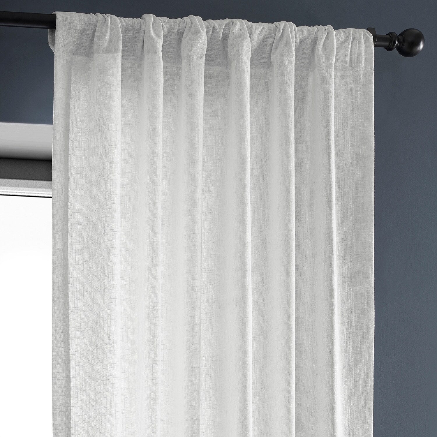 Exclusive Fabrics Heavy Faux Linen Light Filtering Curtains For Bedroom, Living Room (1 Panel)