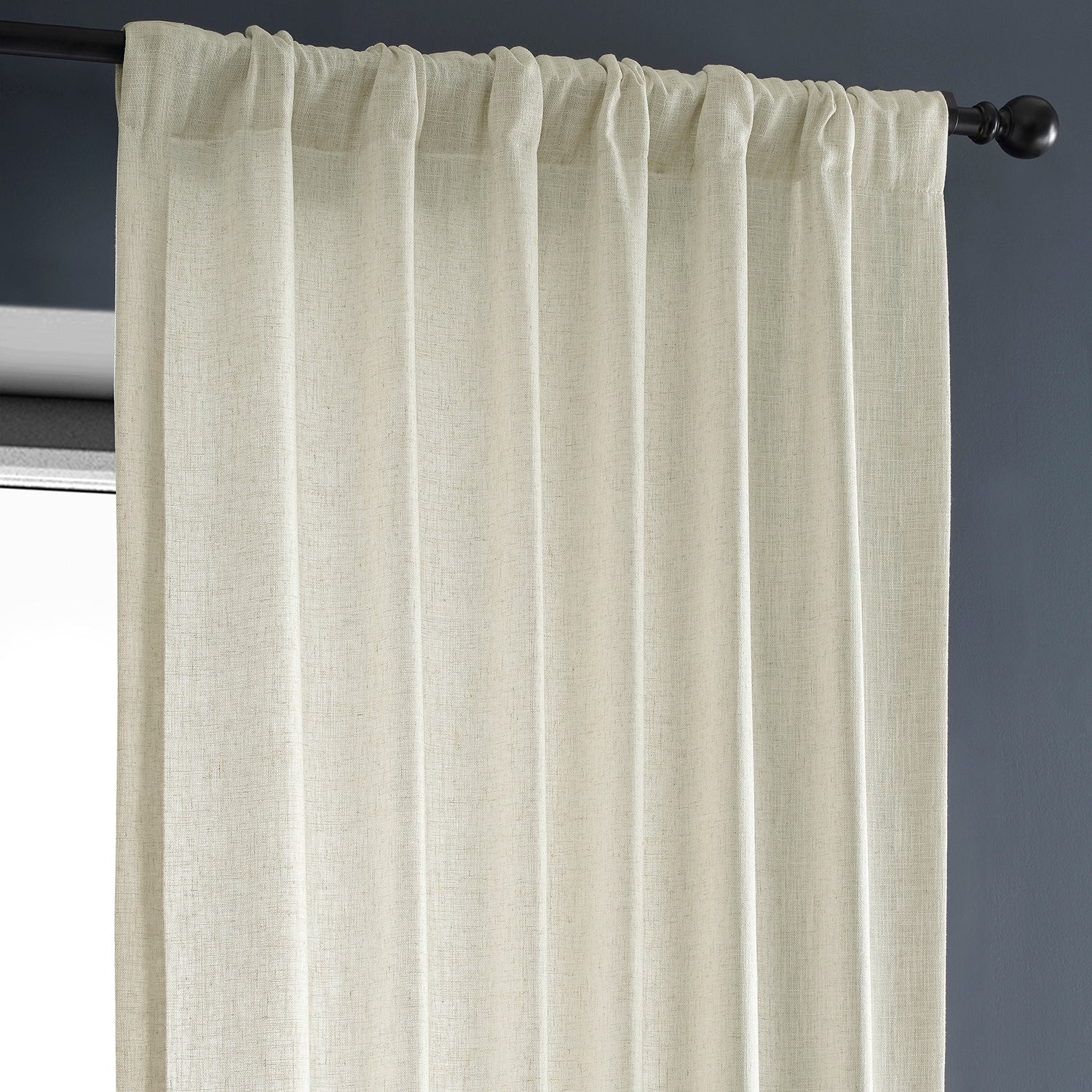 Exclusive Fabrics Heavy Faux Linen Light Filtering Curtains For Bedroom, Living Room (1 Panel)