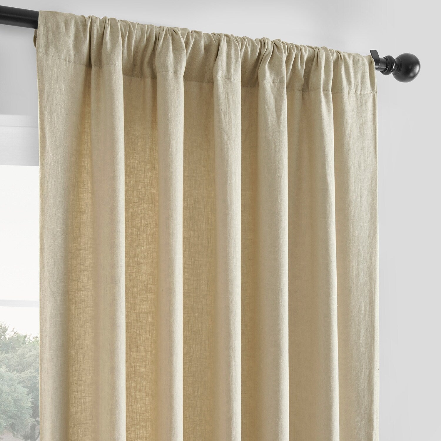 Exclusive Fabrics French Linen Room Darkening Curtains Panel - Elegant luxurious Drapes (1 Panel)