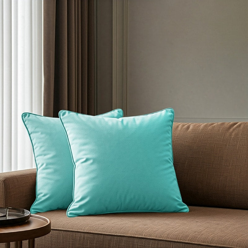 A1HC Set of 2 Luxurious Fine Soft Velvet Throw Pillow Covers Only, For Sofas, Beds, Vibrant Colors and Hidden Zipper