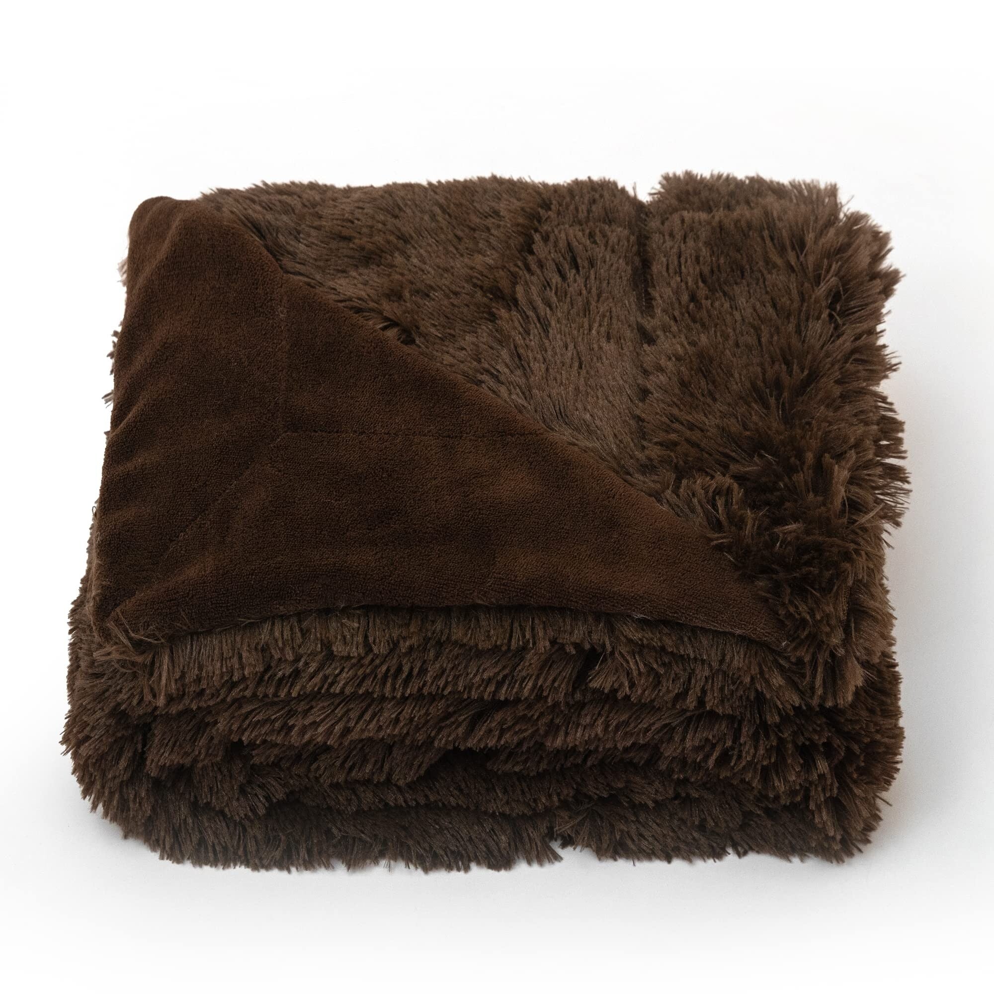 Cheer Collection Reversible Faux Fur Accent Throw Blanket