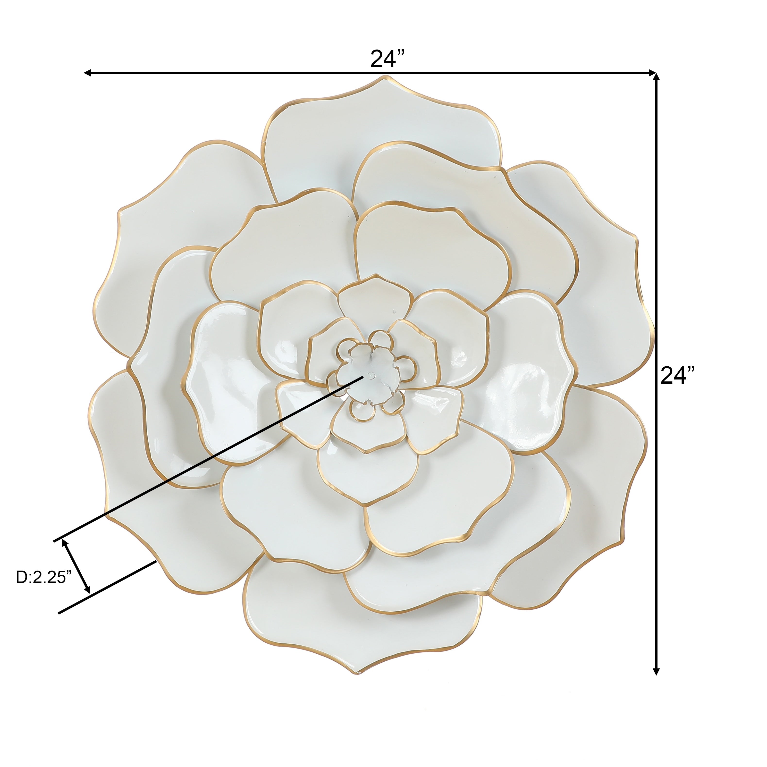 Carson Carrington Mjugg White Metal Flower Wall Art