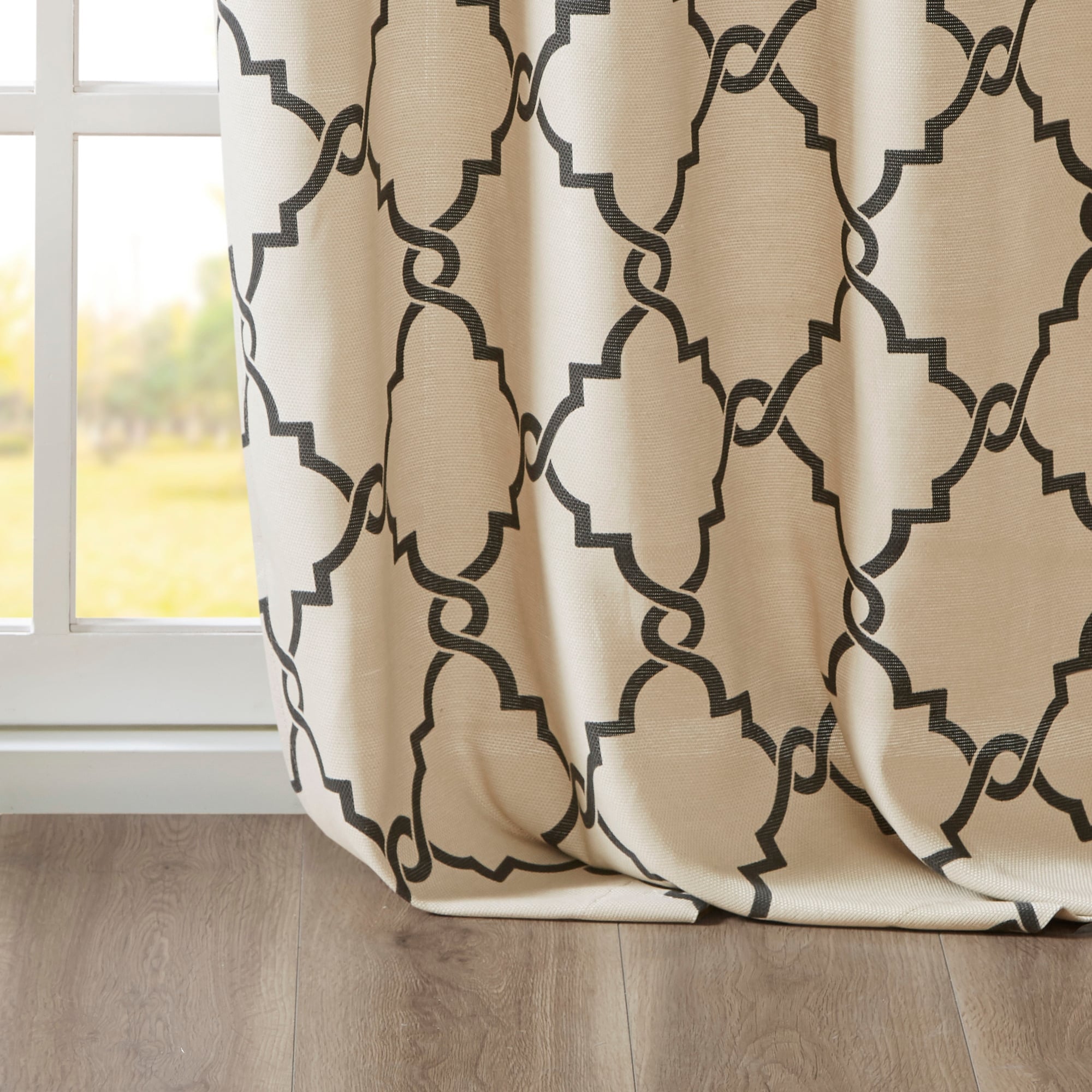 Madison Park Westmont Fretwork Print Grommet Top Window Single Curtain Panel