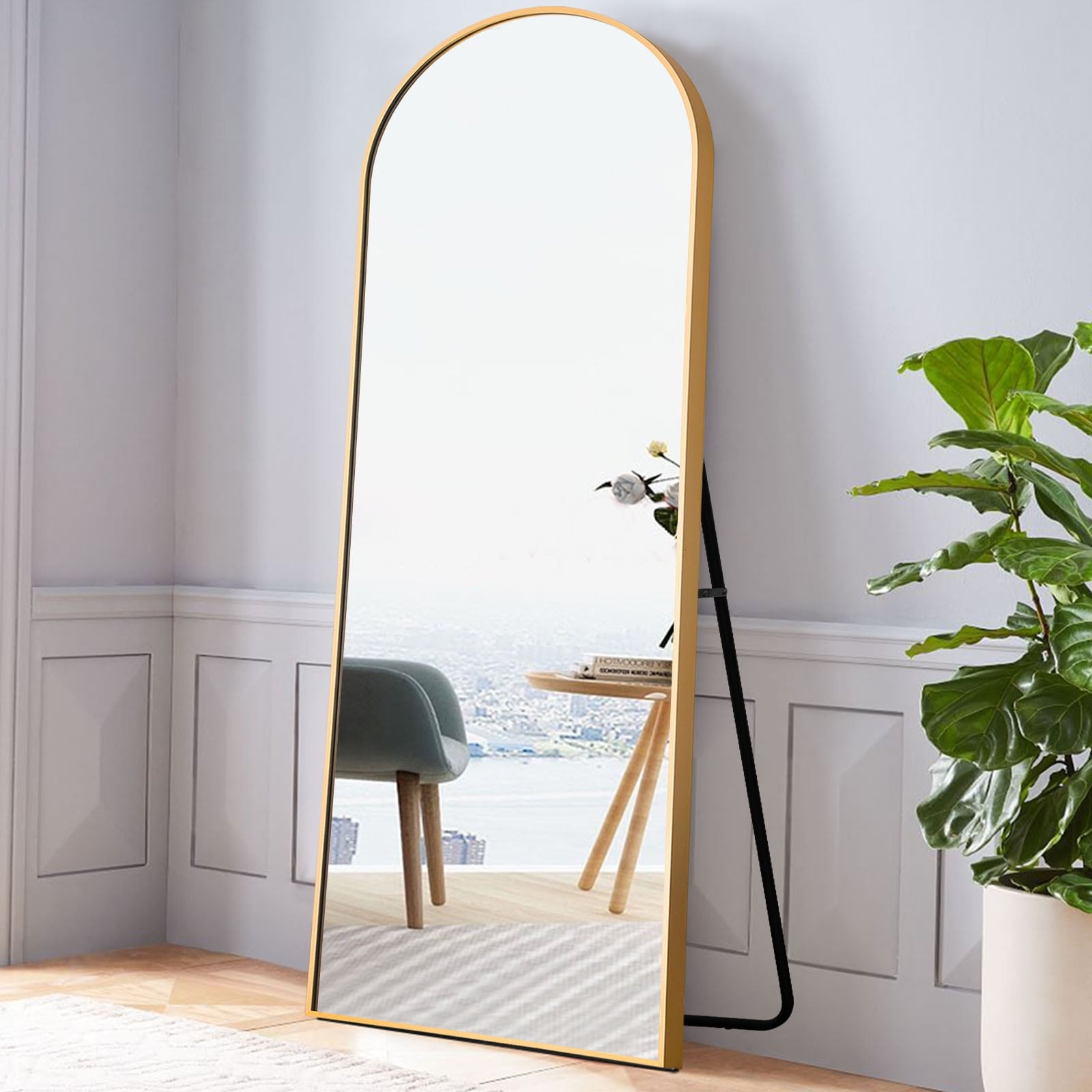 Dovelina Arched Full Length Floor Wall Mirror Standing Mirror