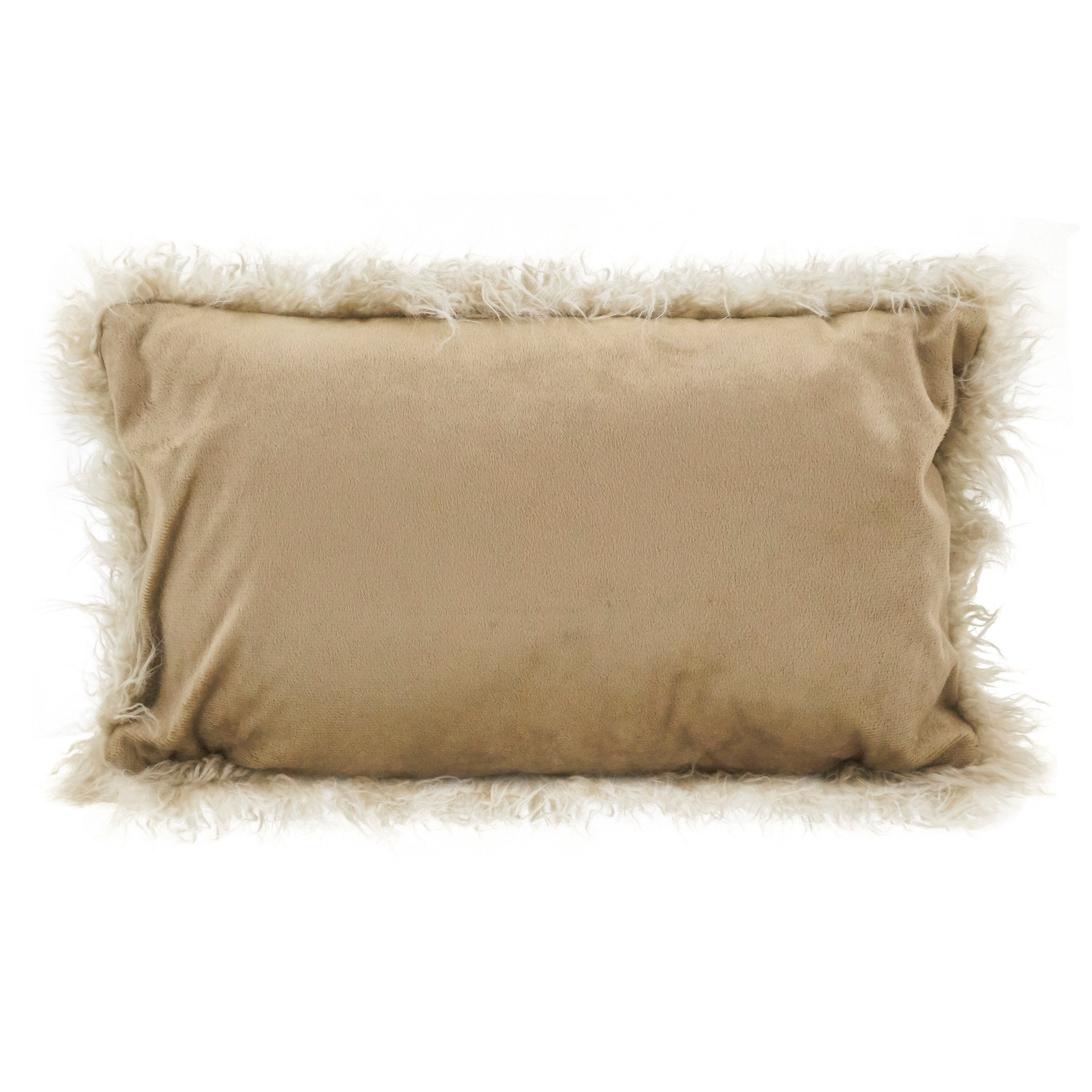 Mongolian Shaggy Faux Fur Throw Pillow