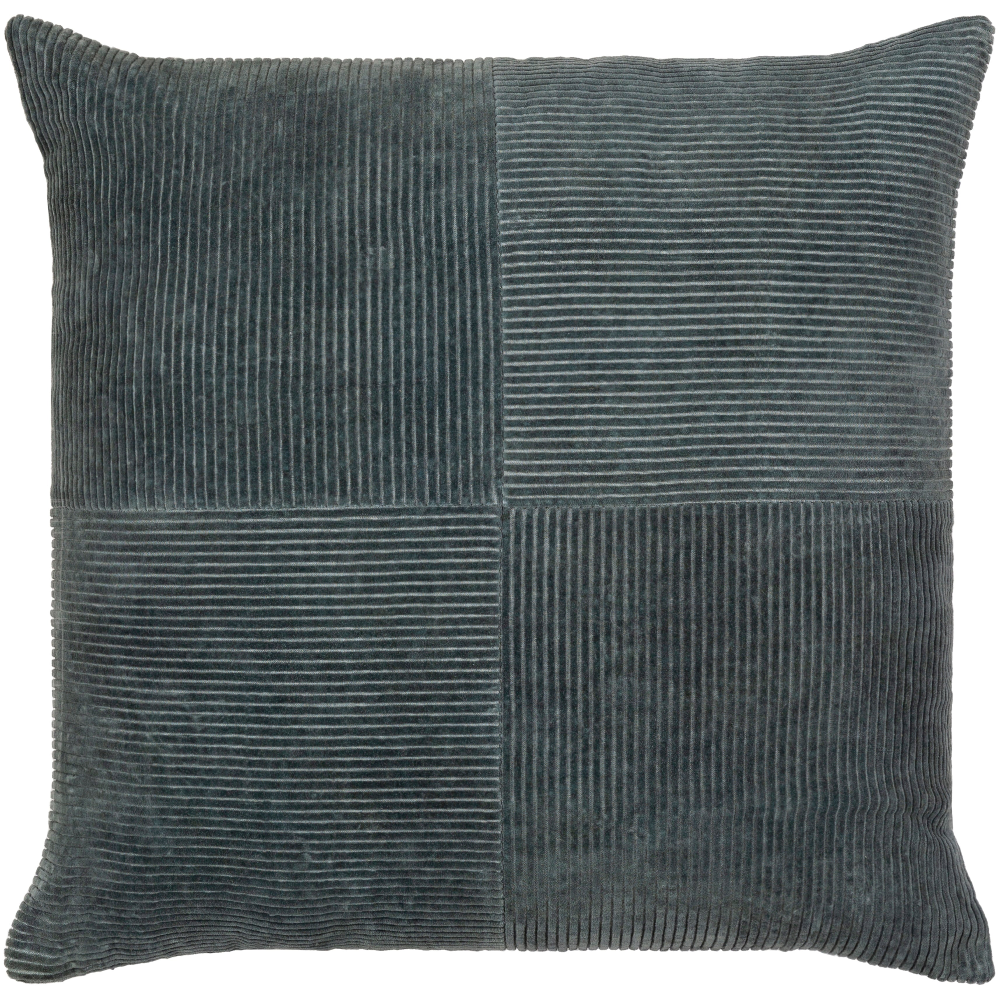 Livabliss Erica Simple Soft Blocked Corduroy Throw Pillow