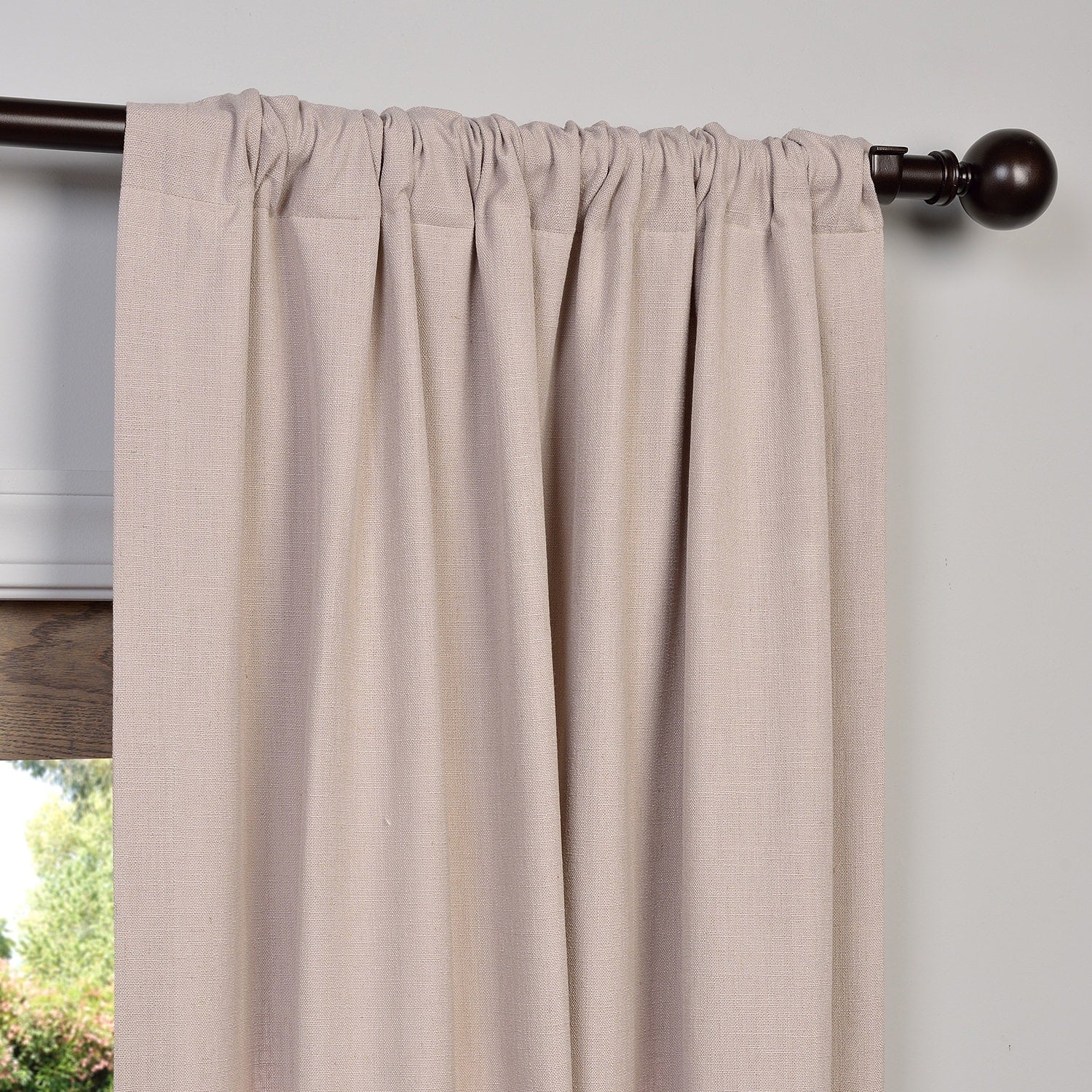 Exclusive Fabrics Heavy Faux Linen Light Filtering Curtains For Bedroom, Living Room (1 Panel)