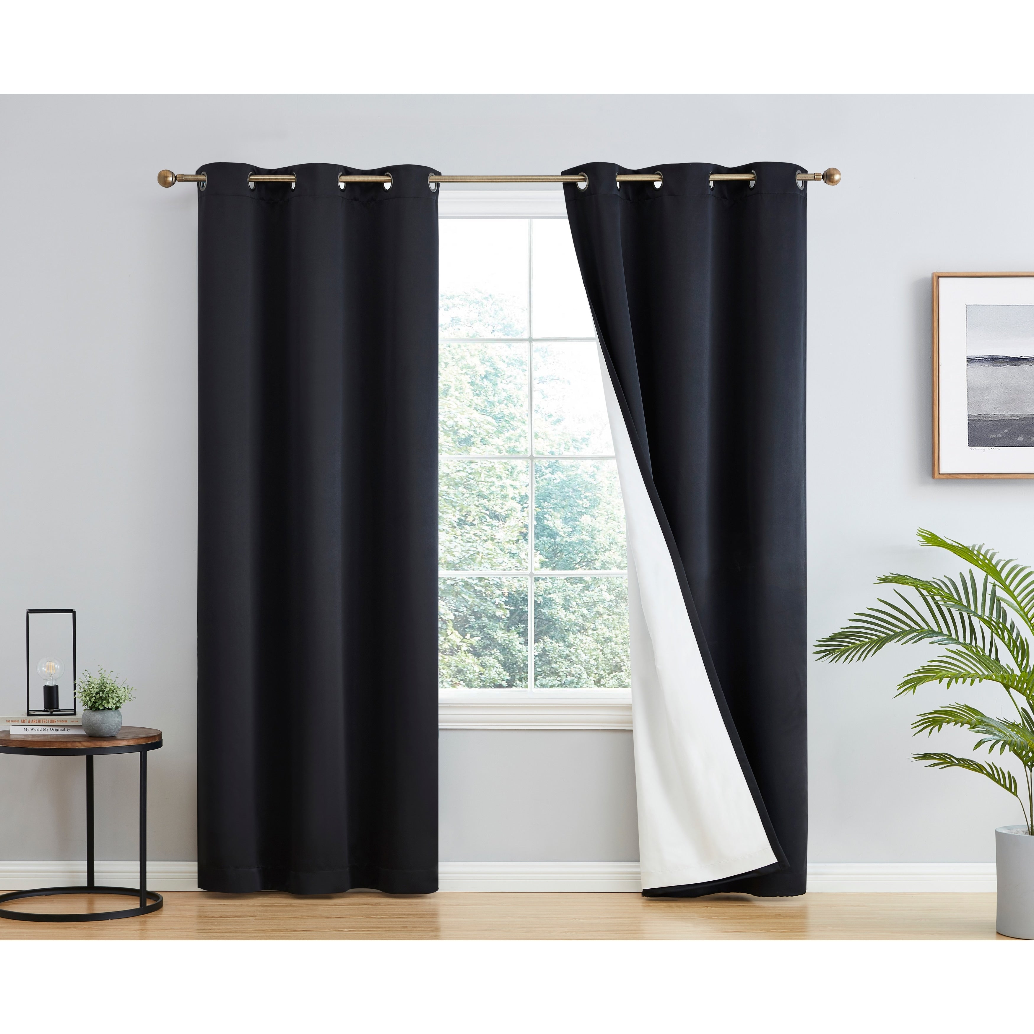 Dakota Complete Blackout Drapery Heavy Thermal Insulated Efficient Window Curtain Grommet Panels, 2 Panels