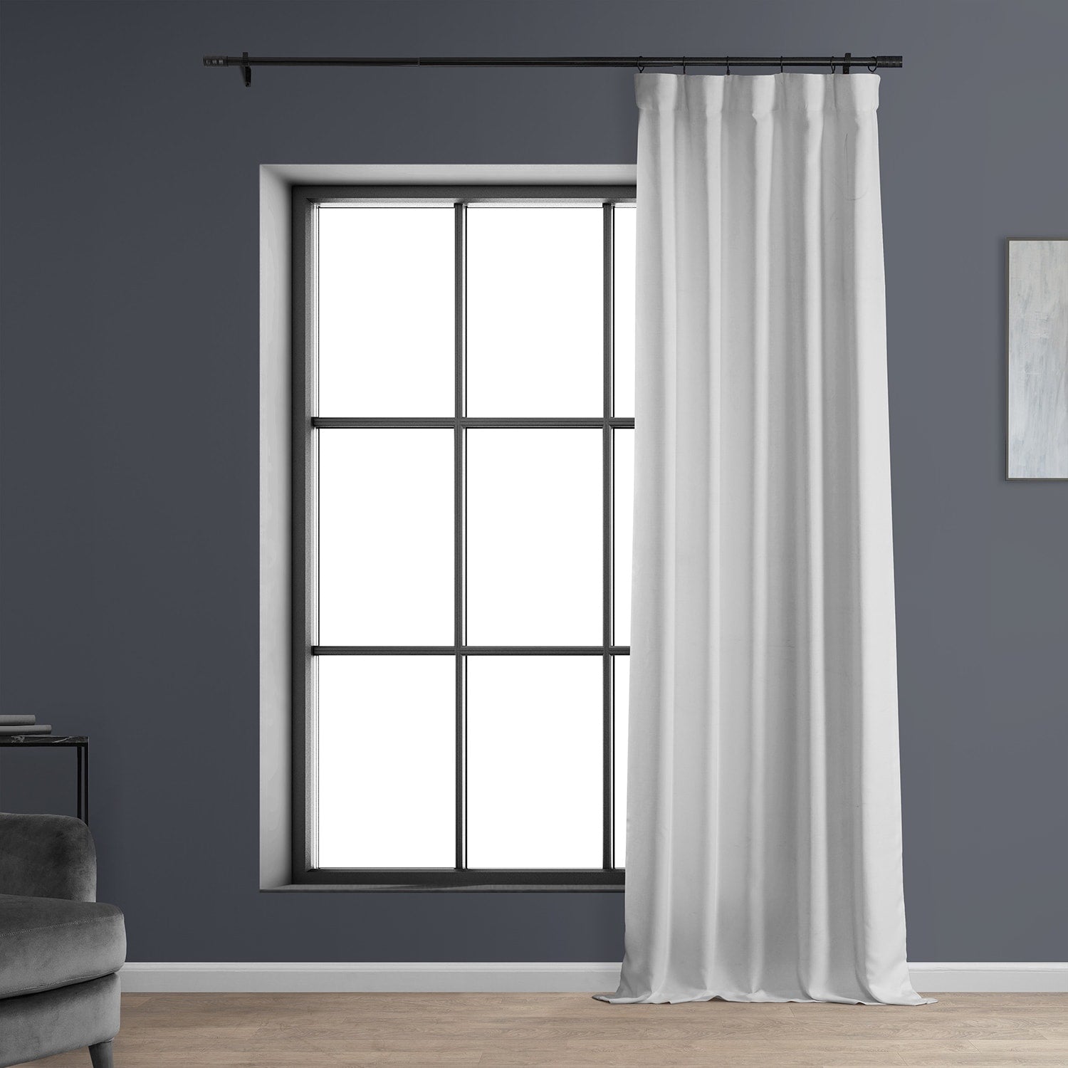 Exclusive Fabrics Italian Faux Linen Room Darkening Curtains for Bedroom & Living Room Curtains - Single Panel Window Curtains