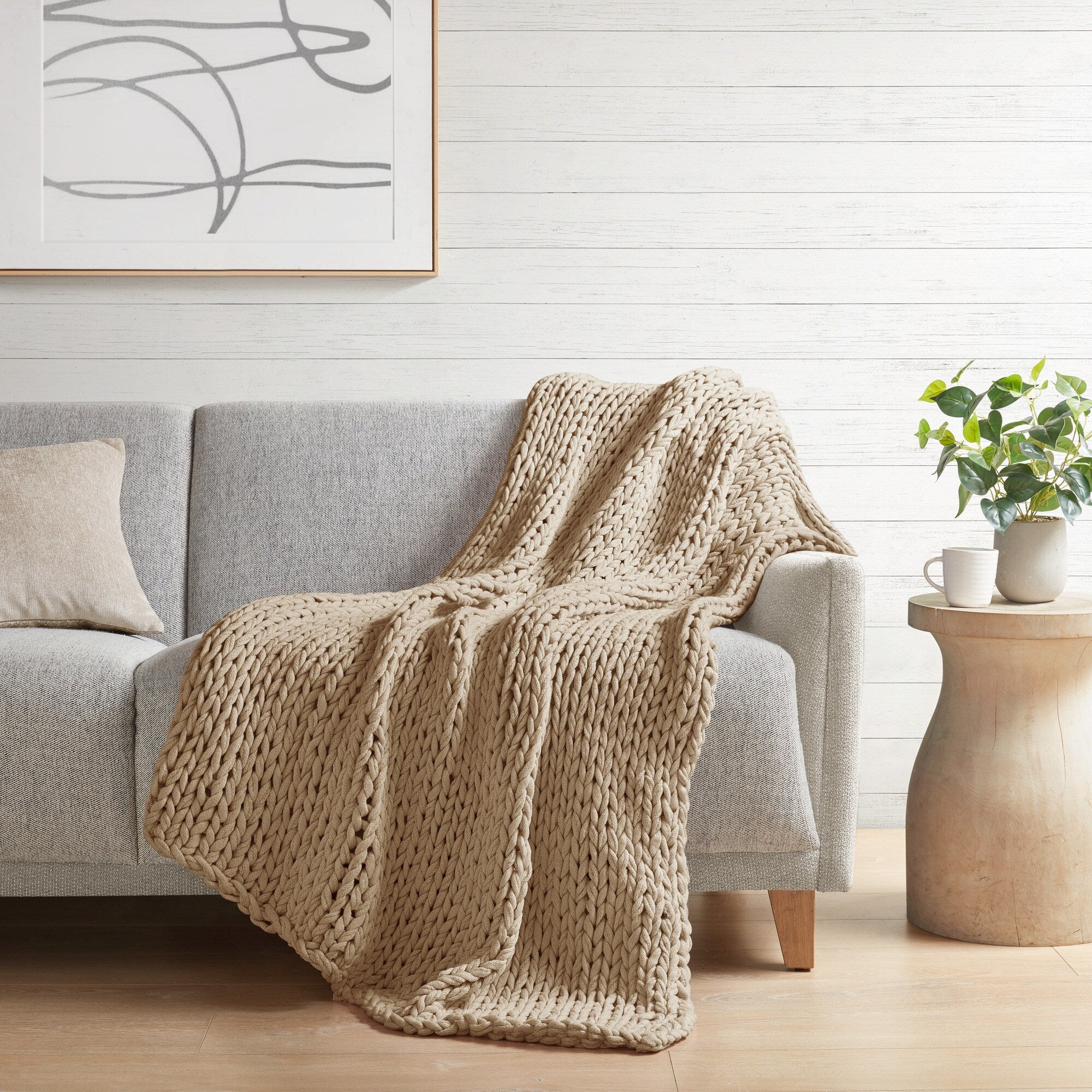 Madison Park Hand Made Chunky Double Knit Throw Blanket