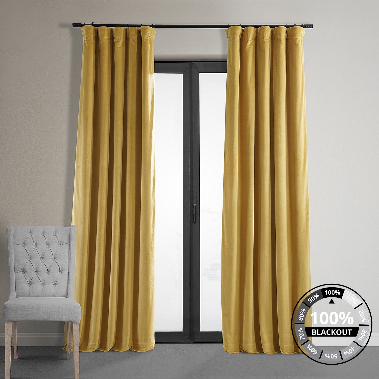 Exclusive Fabrics Signature Blackout Velvet Curtain (1 Panel)