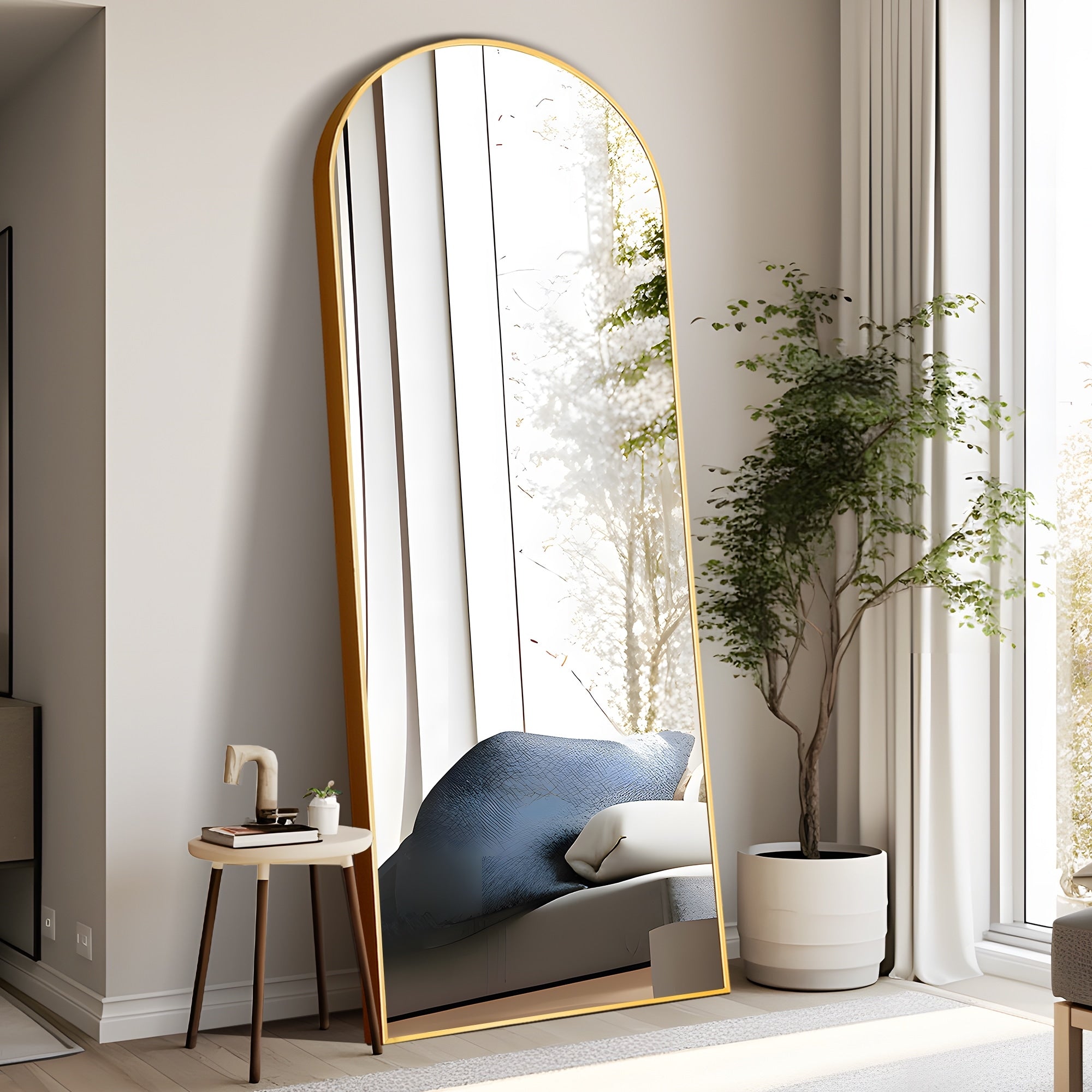 Dovelina Arched Full Length Floor Wall Mirror Standing Mirror