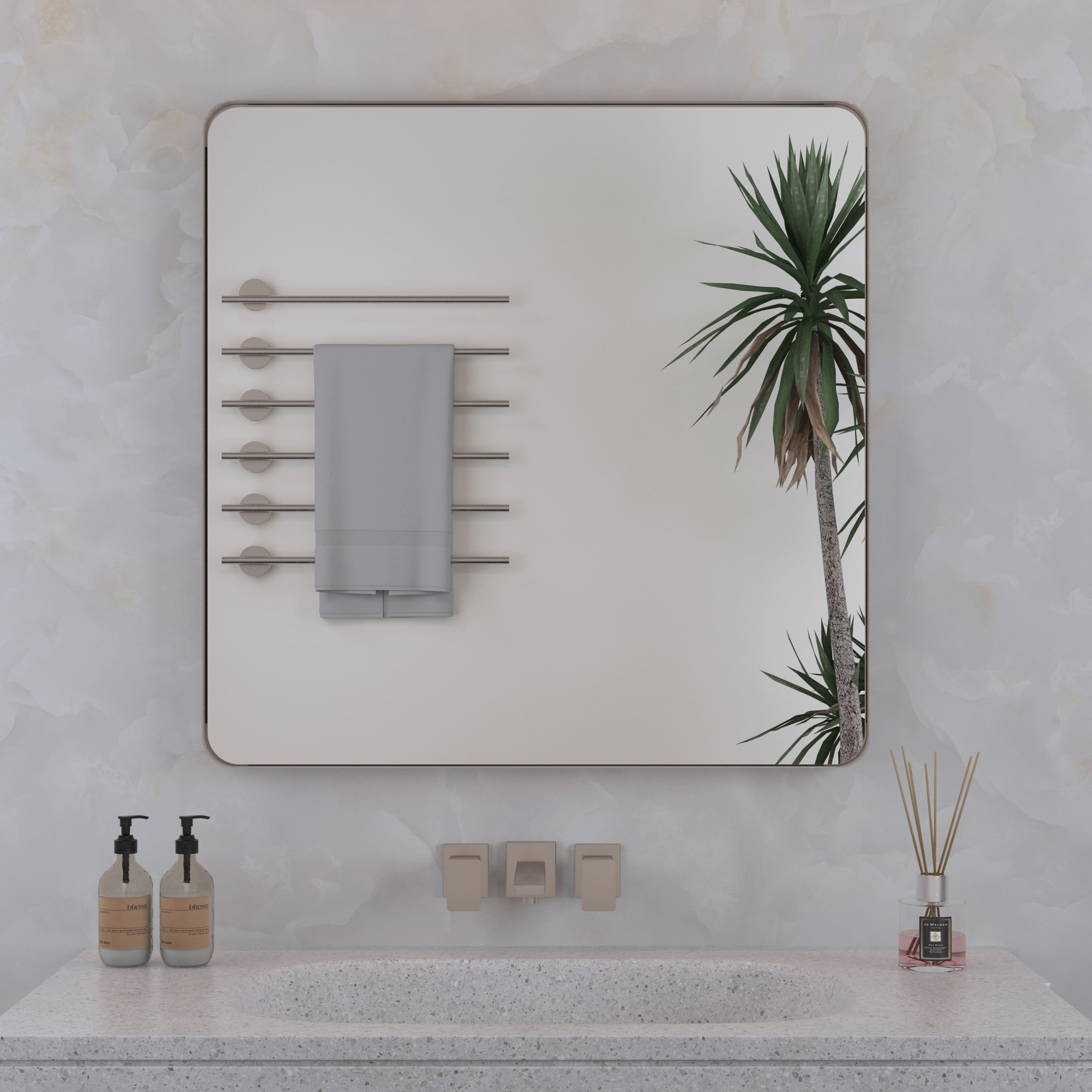 Framed Wall Mounted Bathroom Vanity Mirror