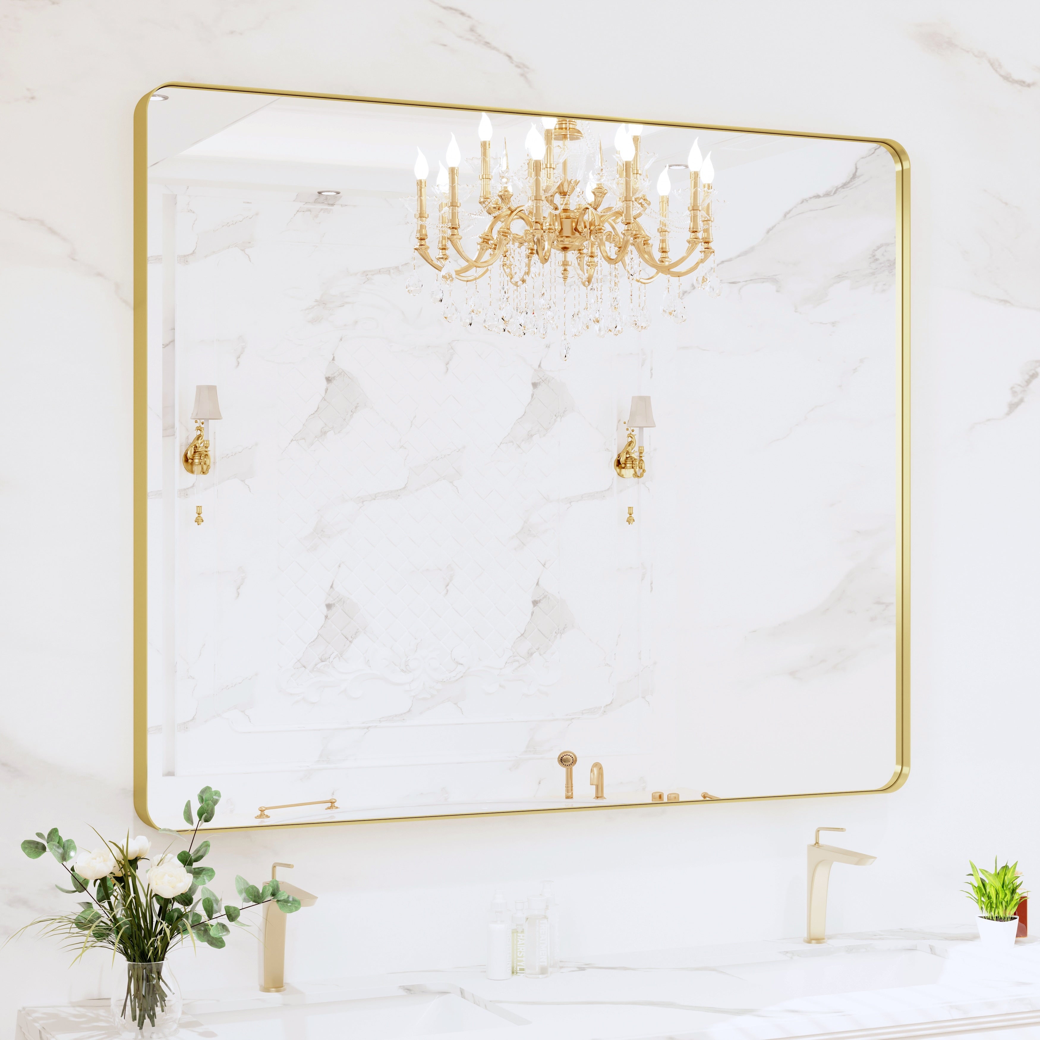 Framed Wall Mounted Bathroom Vanity Mirror