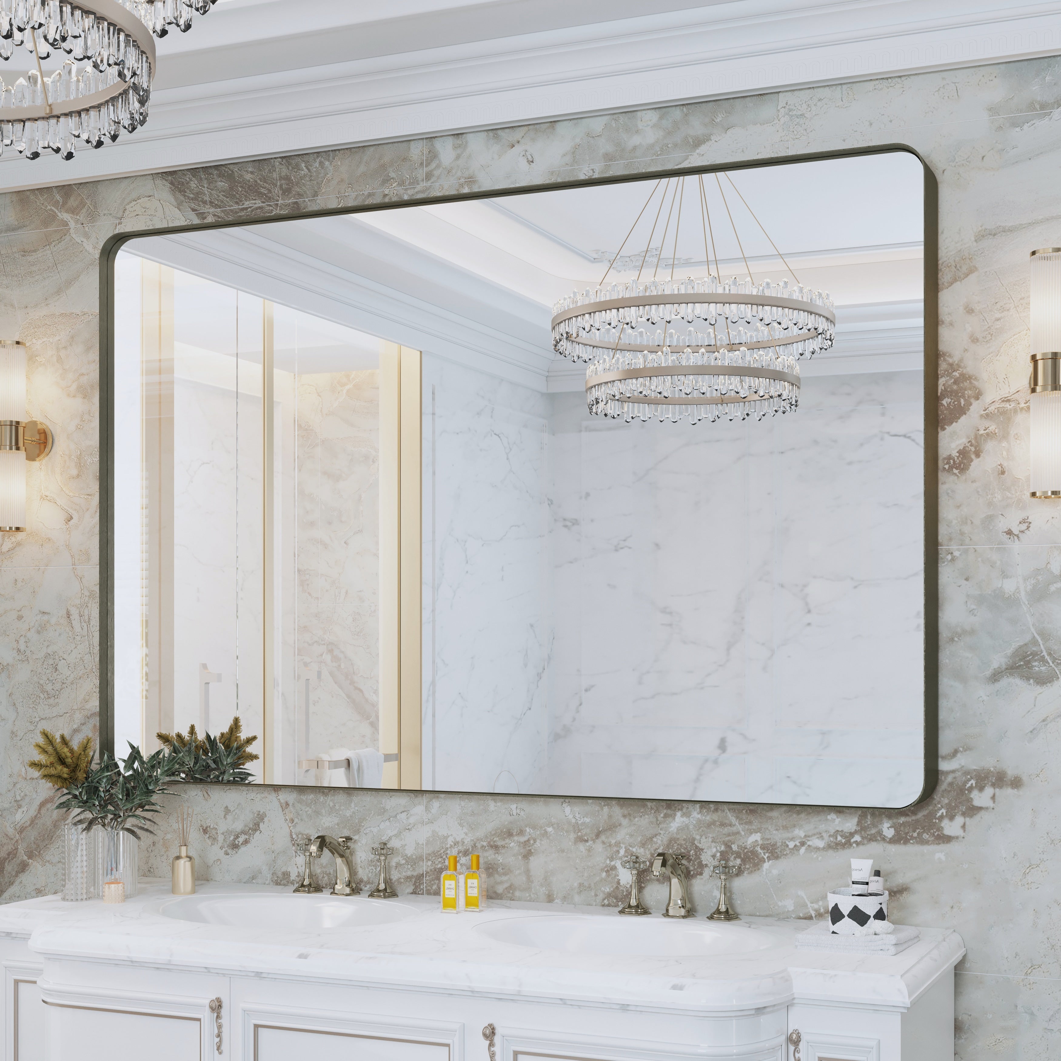 Framed Wall Mounted Bathroom Vanity Mirror