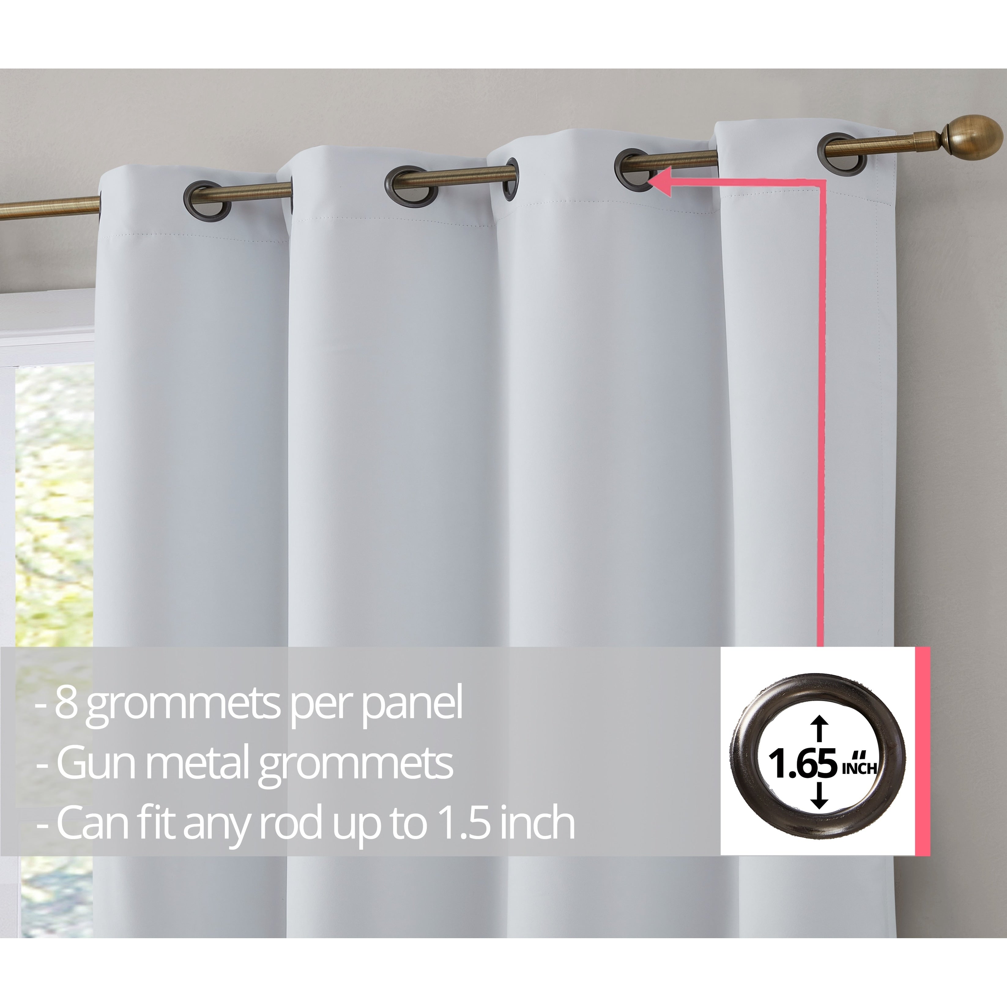 Dakota Complete Blackout Drapery Heavy Thermal Insulated Efficient Window Curtain Grommet Panels, 2 Panels