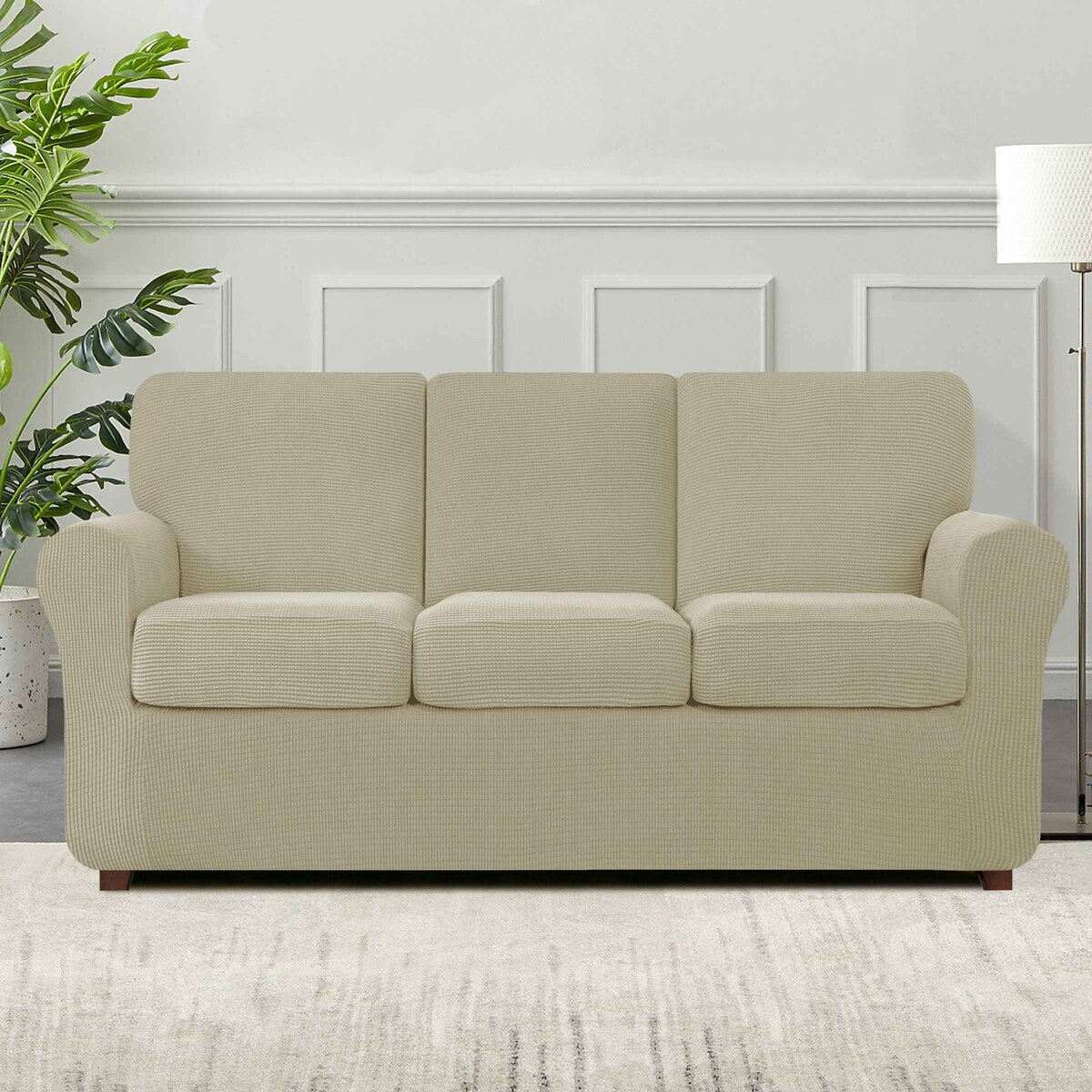 Subrtex 7-Piece Stretch Sofa Slipcover Sets with 3 Backrest Cushion Covers and 3 Seat Cushion Covers