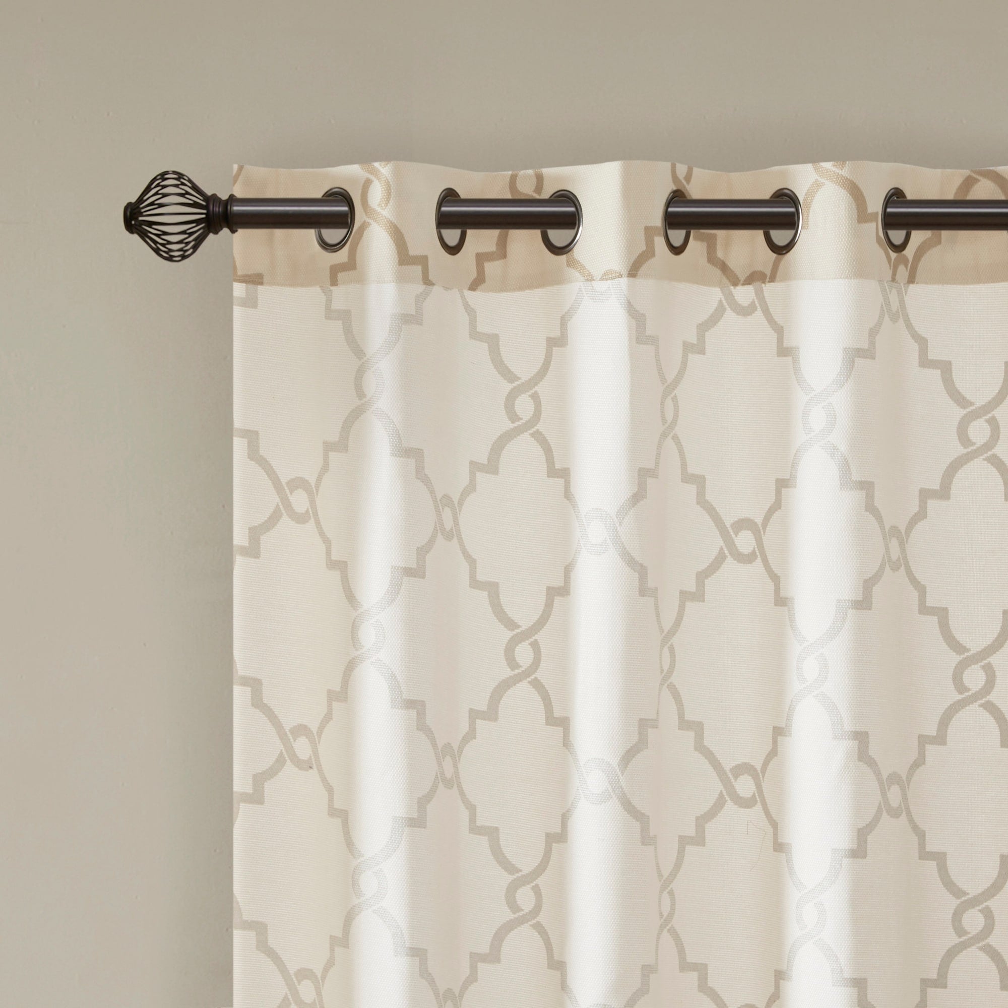 Madison Park Westmont Fretwork Print Grommet Top Window Single Curtain Panel